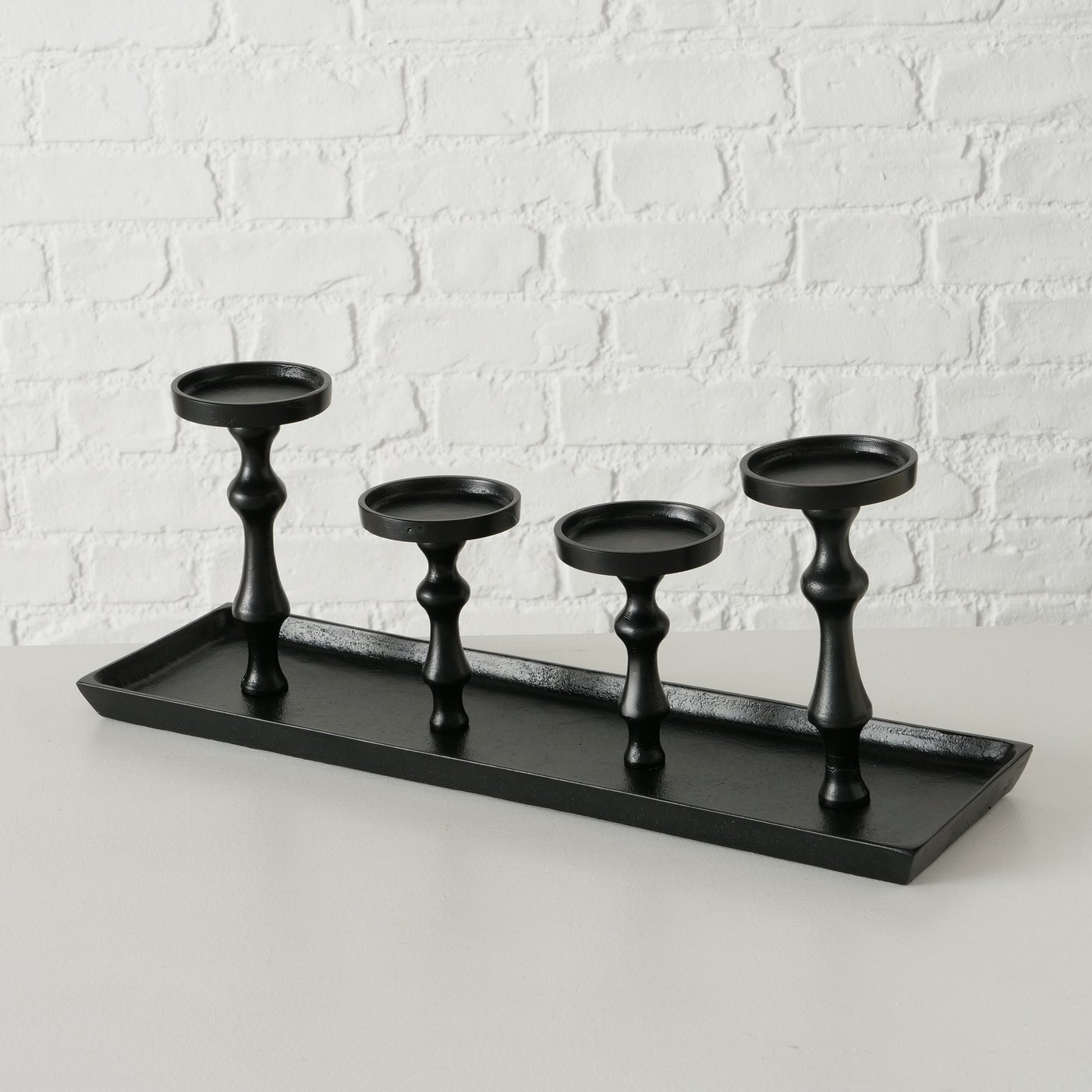 Kerzenleuchter Furo schwarz, schwarz 53 x 15 x 20 cm