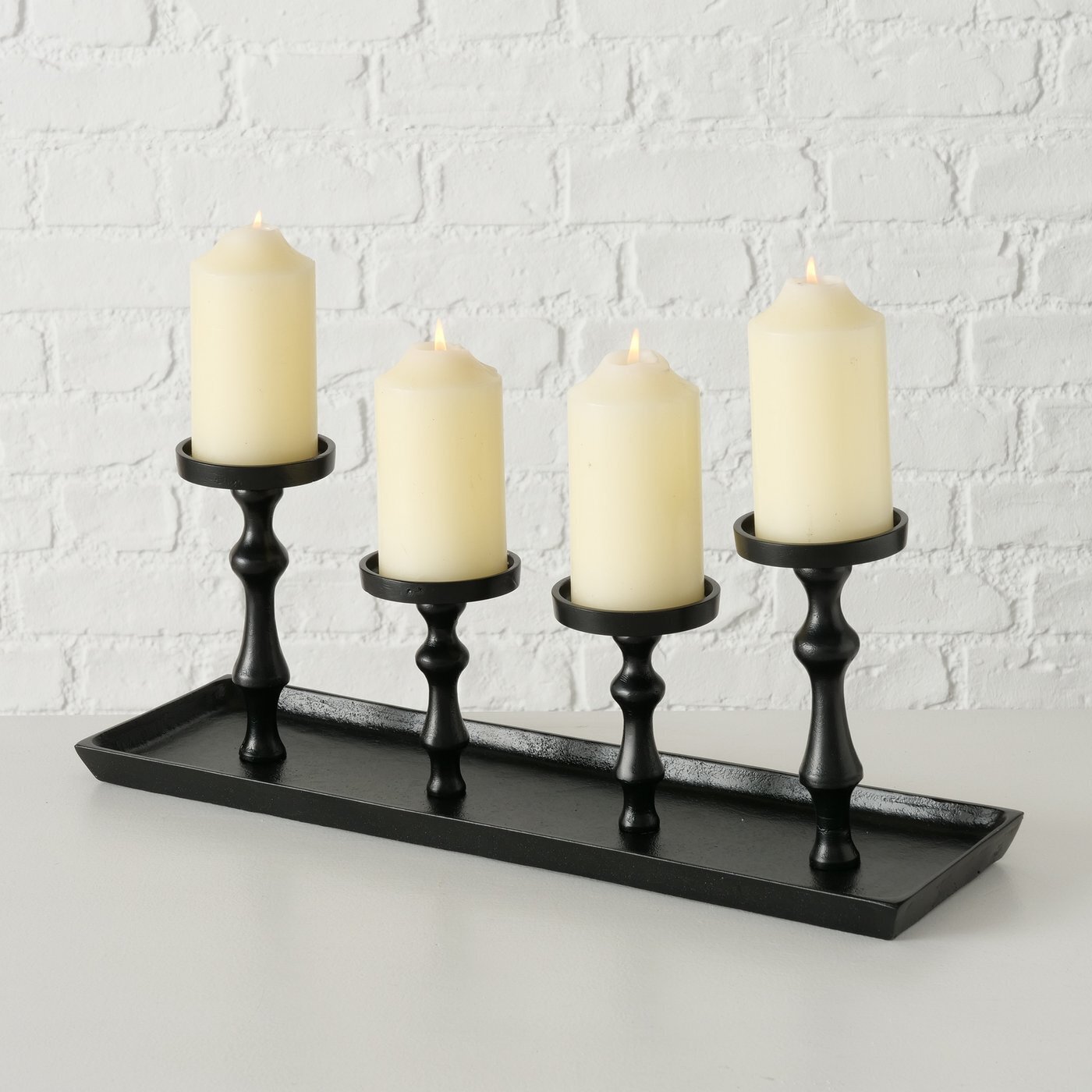 Kerzenleuchter Furo schwarz, schwarz 53 x 15 x 20 cm