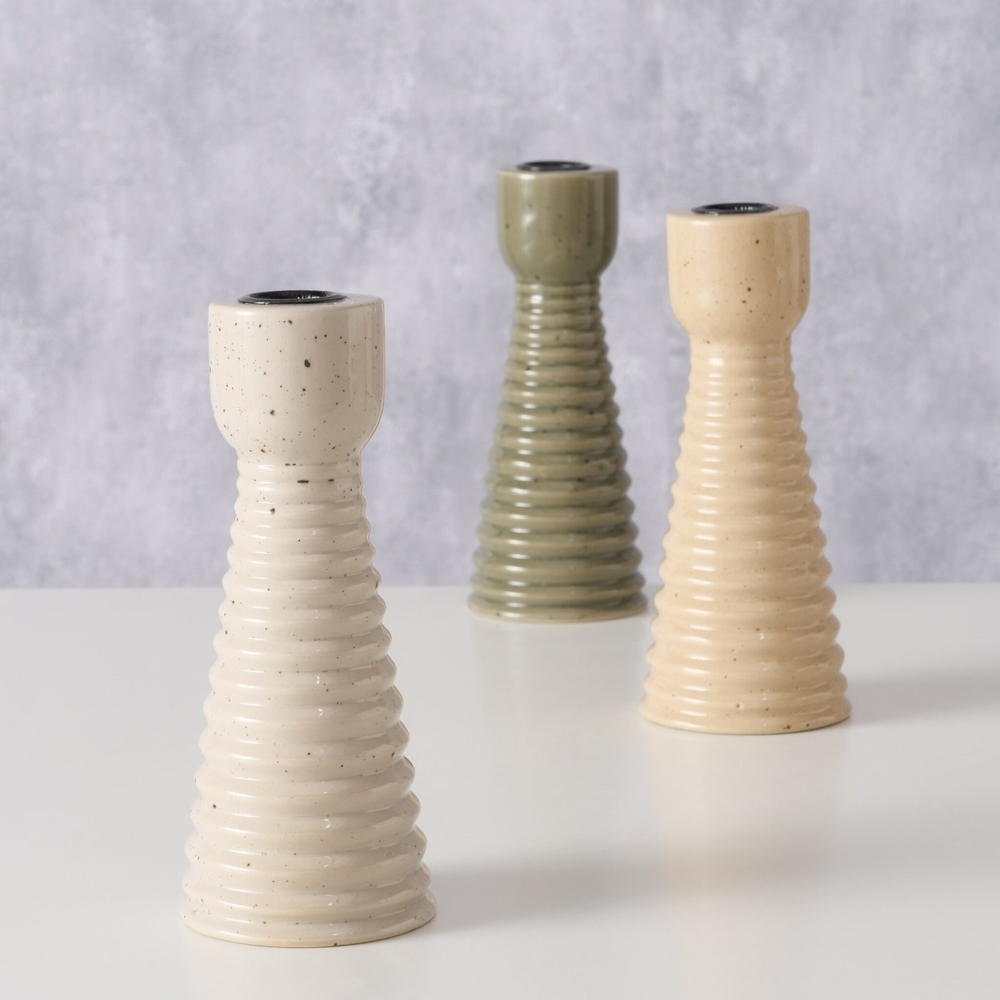 Kerzenleuchter Mylana, 3er Set, beige 