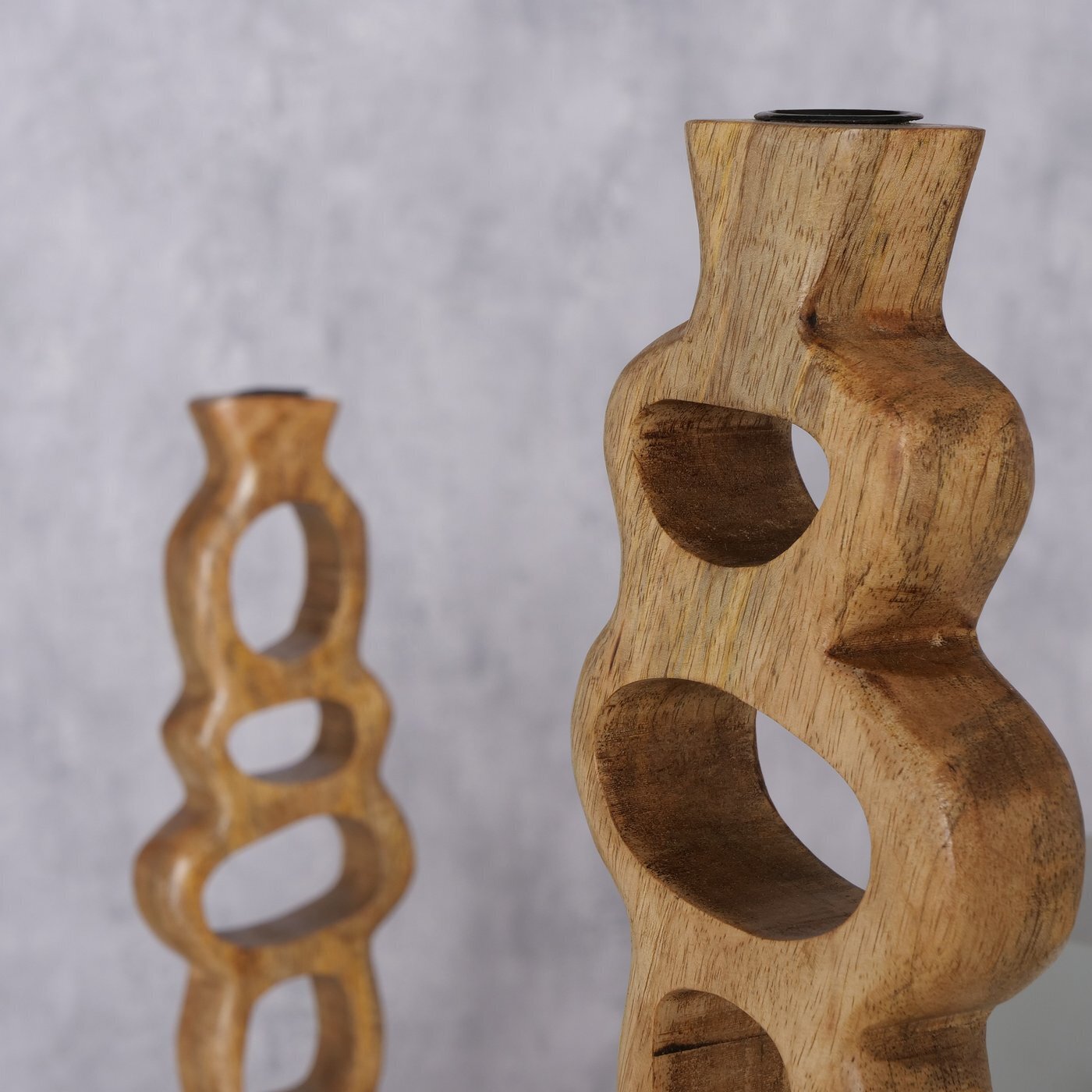 Kerzenleuchter Organica, 2 tlg, natur 