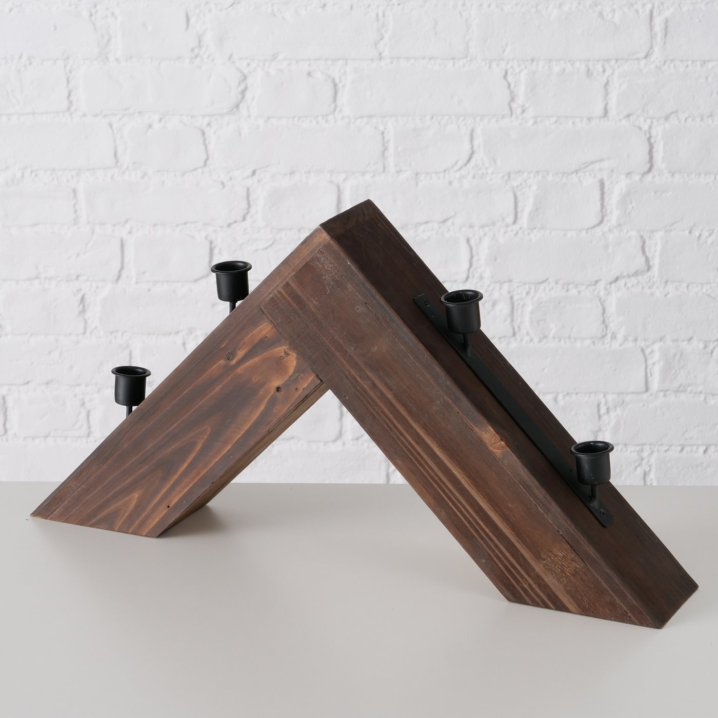 Kerzenleuchter Rustik, dunkelbraun 