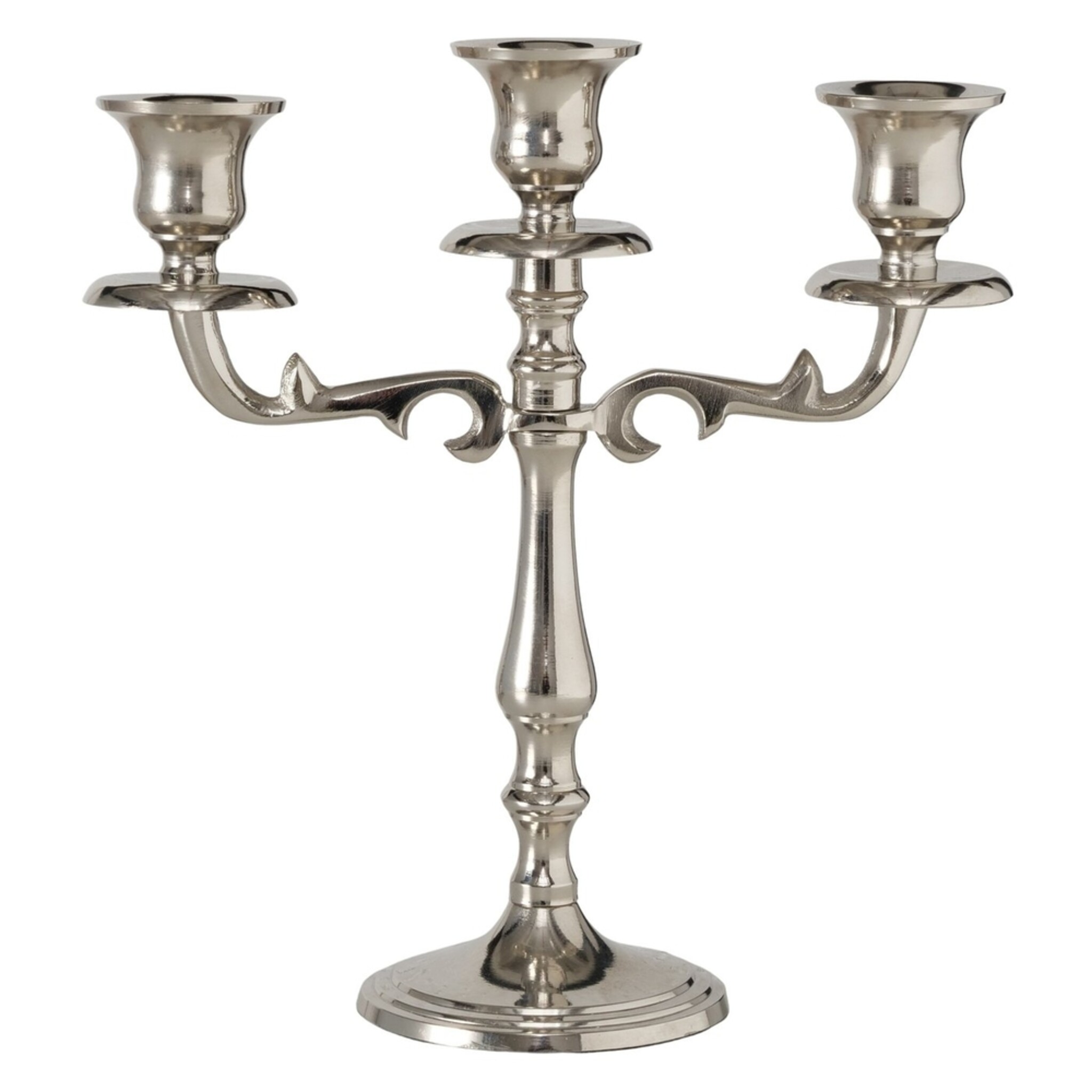 Kerzenleuchter Varas aus Aluminium, silber 