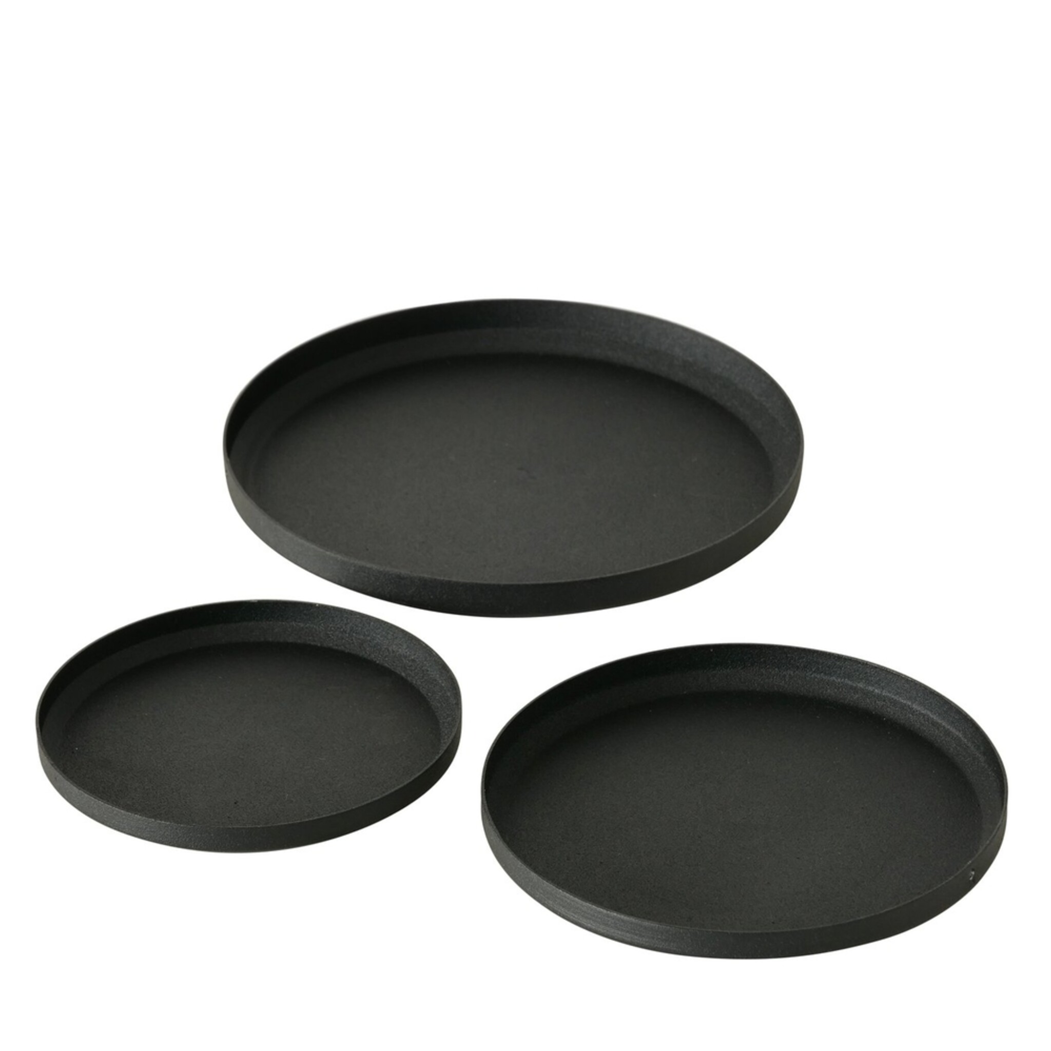Kerzenteller Kerzentablett Mio, 3 tlg., schwarz 