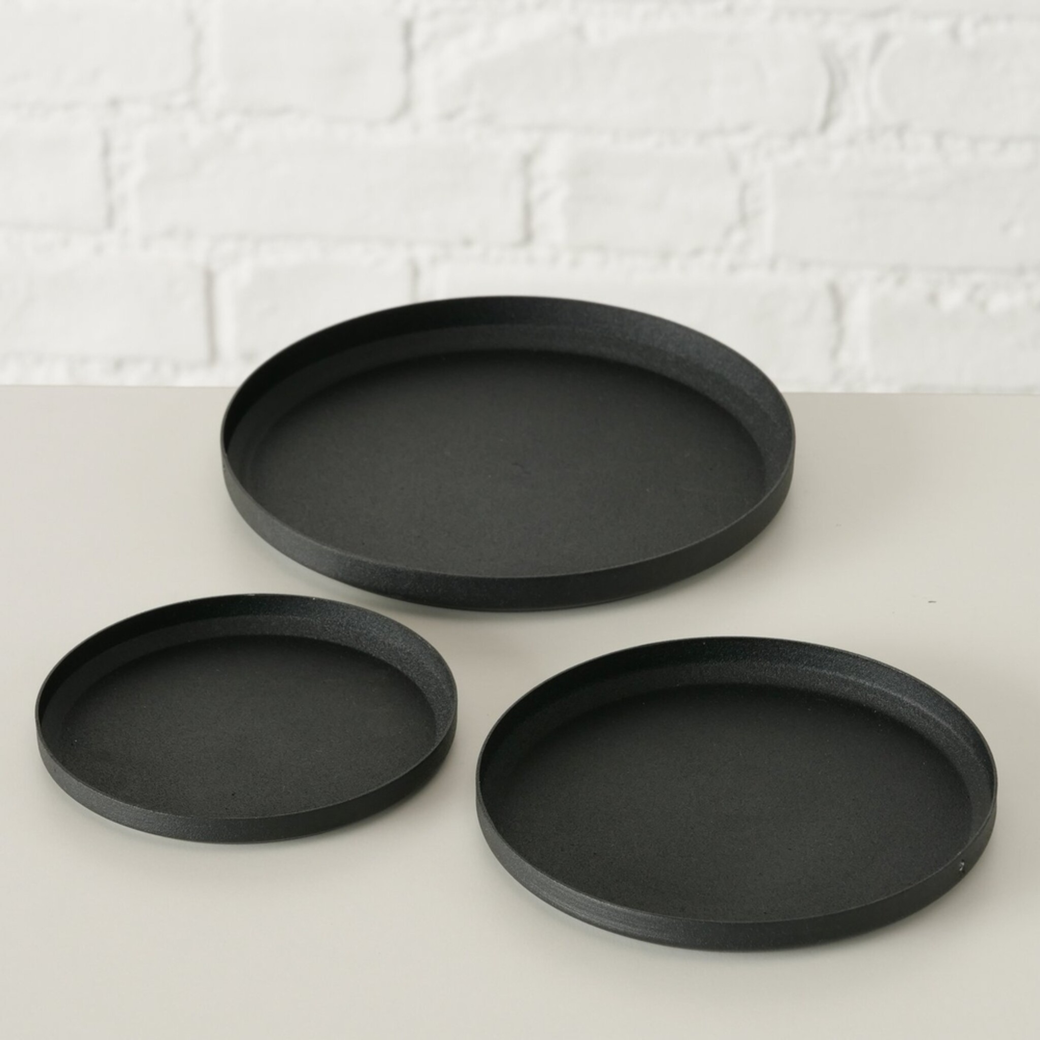 Kerzenteller Kerzentablett Mio, 3 tlg., schwarz 