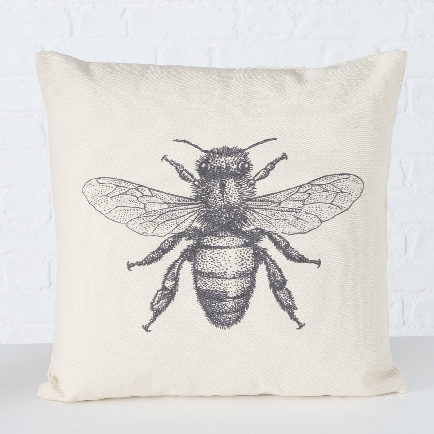 Kissen Uthalia mit Reißverschluss, weiss 