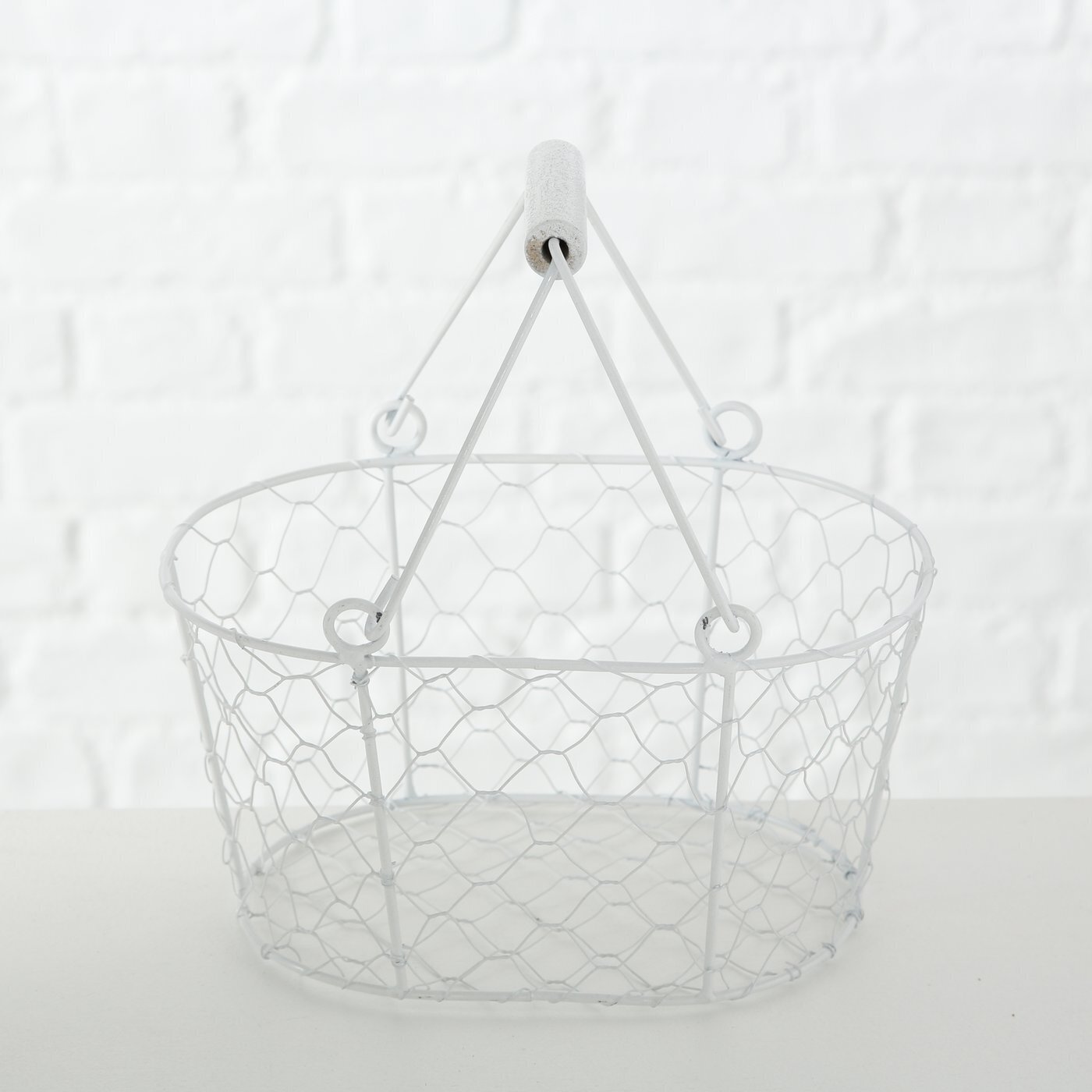 Korb 2er-Set Wire aus Metall, weiss 