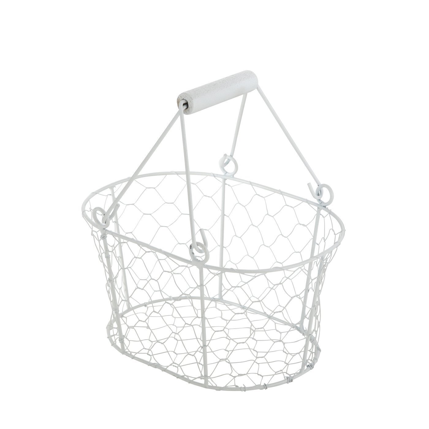 Korb 2er-Set Wire aus Metall, weiss 