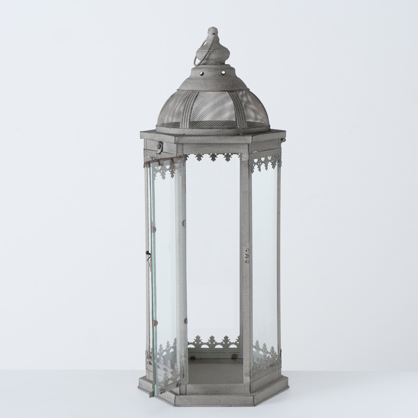 Laterne 2er-Set Auria, grau 