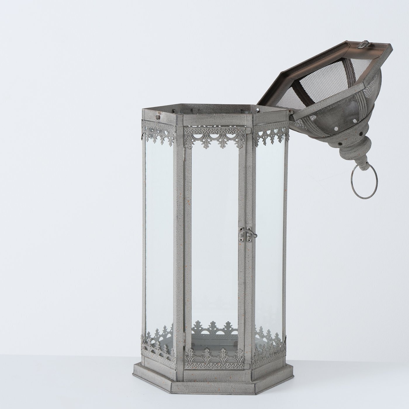 Laterne 2er-Set Auria, grau 