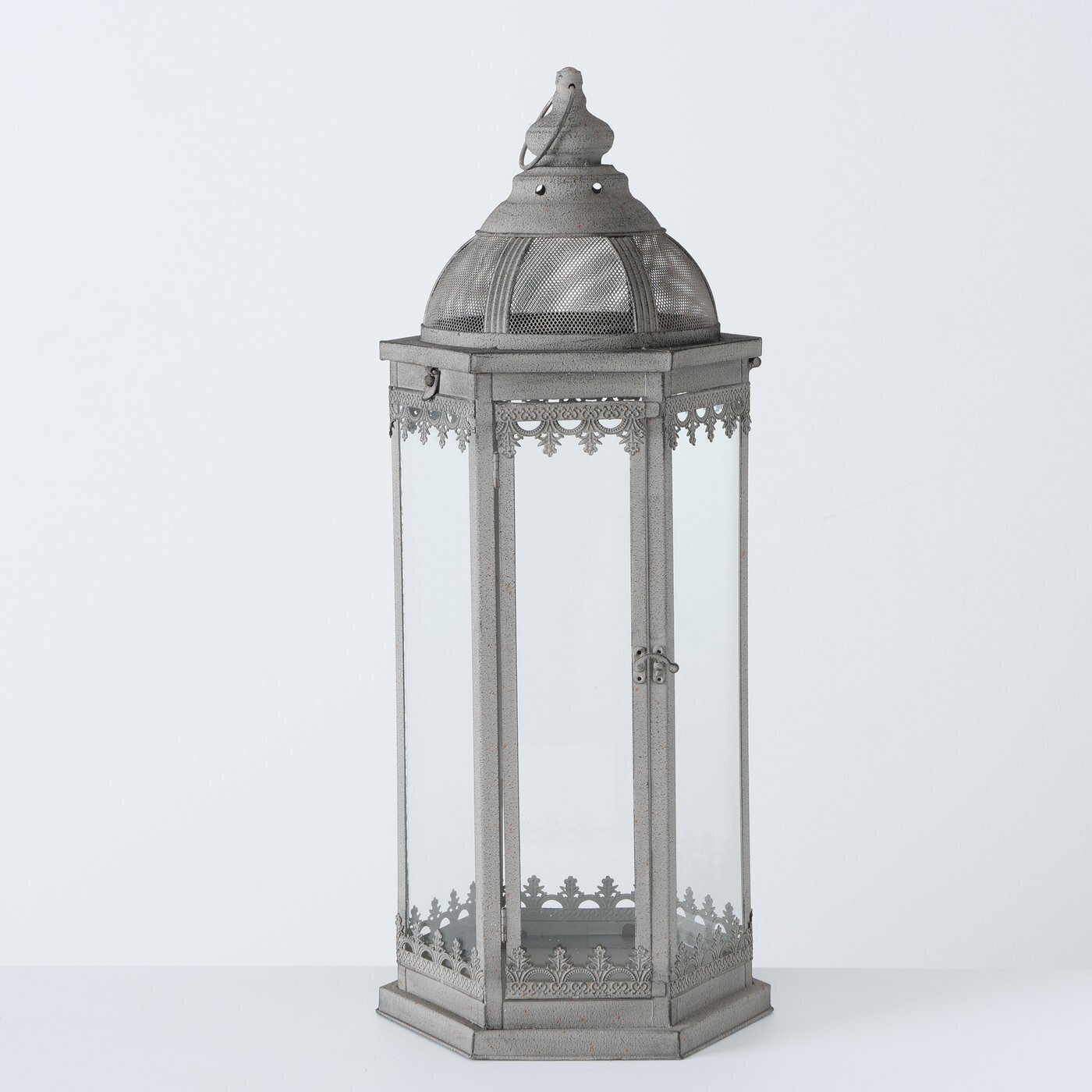 Laterne 2er-Set Auria, grau 