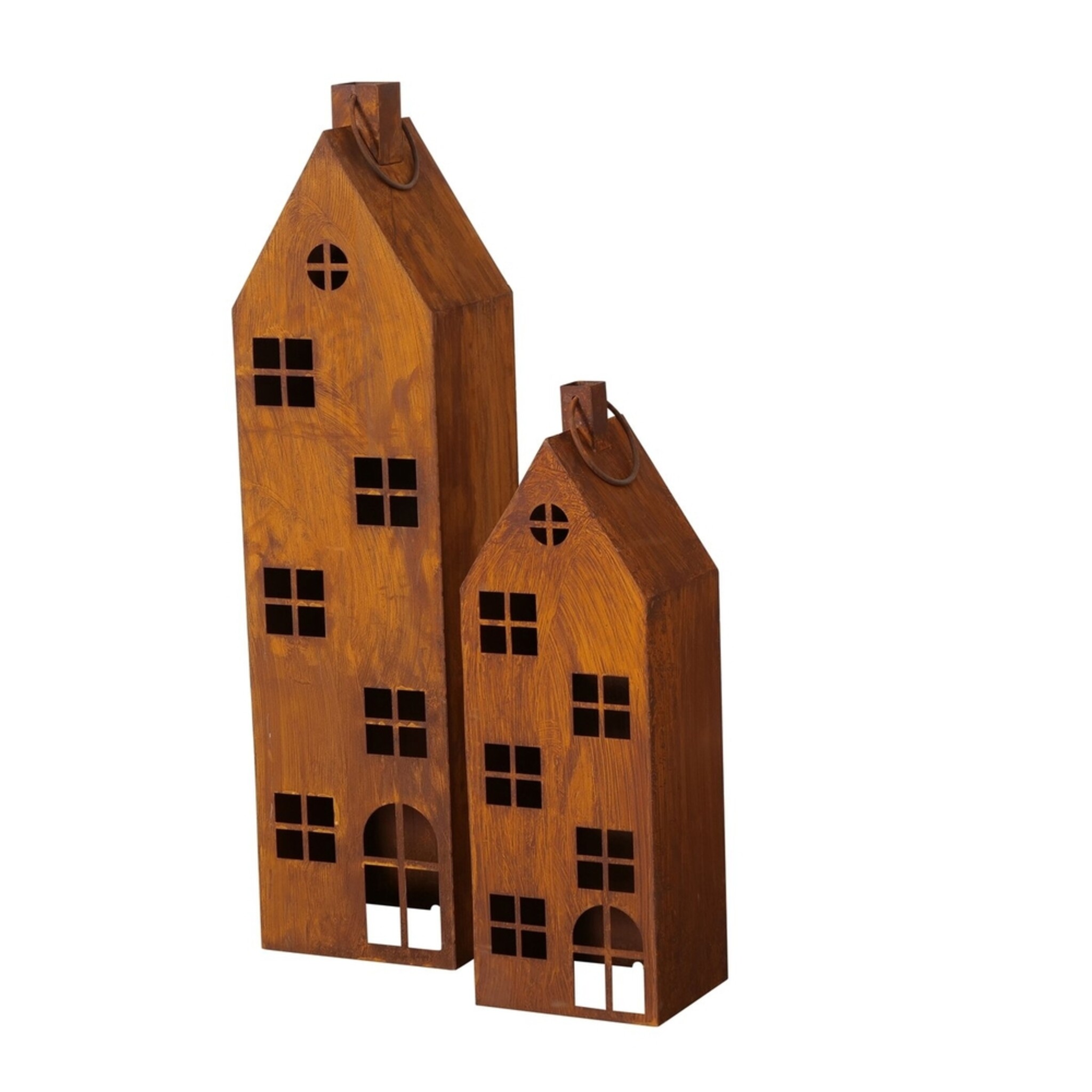 XXL Laterne Alba, 2-teilig, braun Ø 22/24 cm, Höhe 66/96 cm