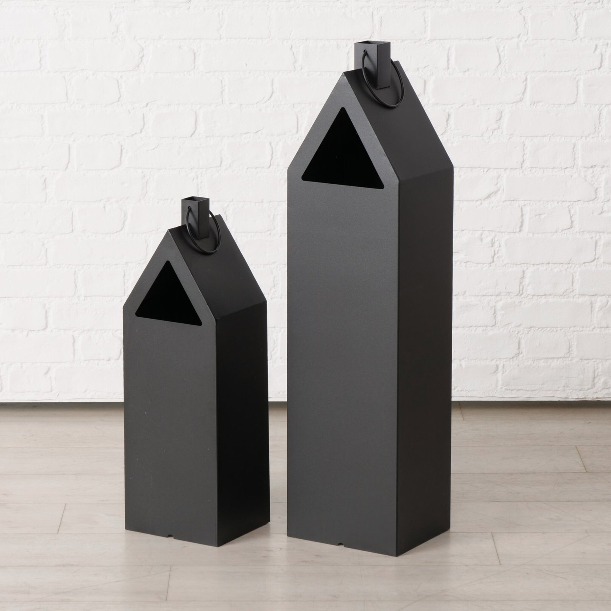 XXL Laterne Alba, 2-teilig, schwarz Ø 22/24 cm, Höhe 66/96 cm