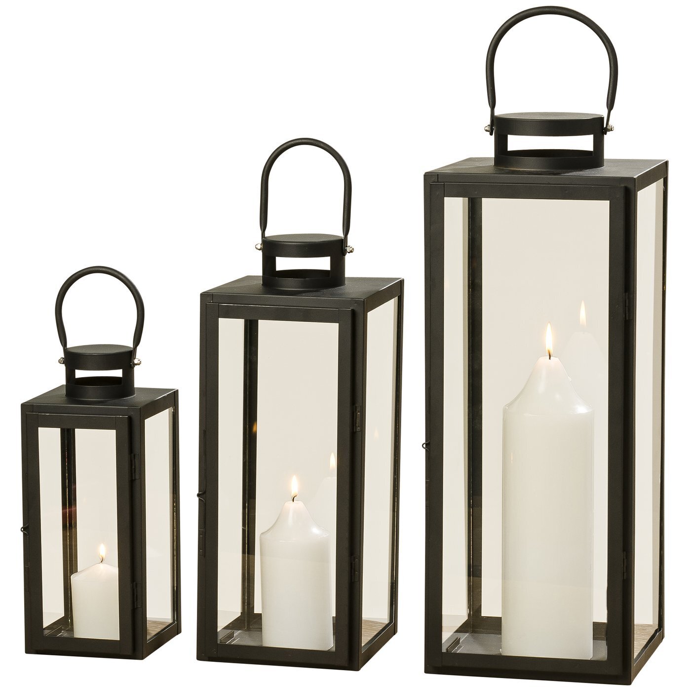 Laterne Arana 3er-Set, schwarz 