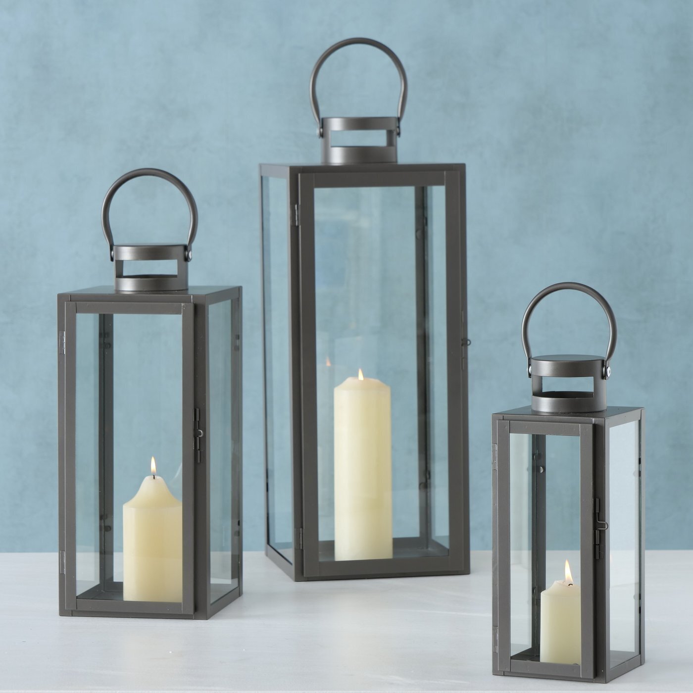 Laterne Arana 3er-Set, grau 