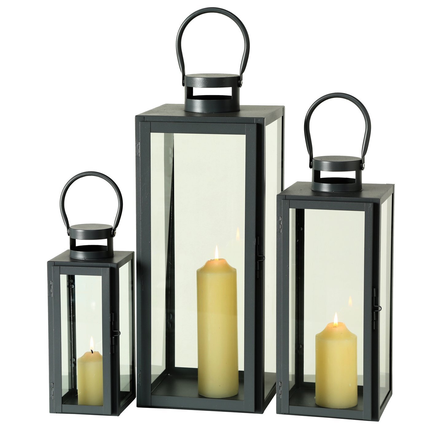 Laterne Arana 3er-Set, dunkelgrau 