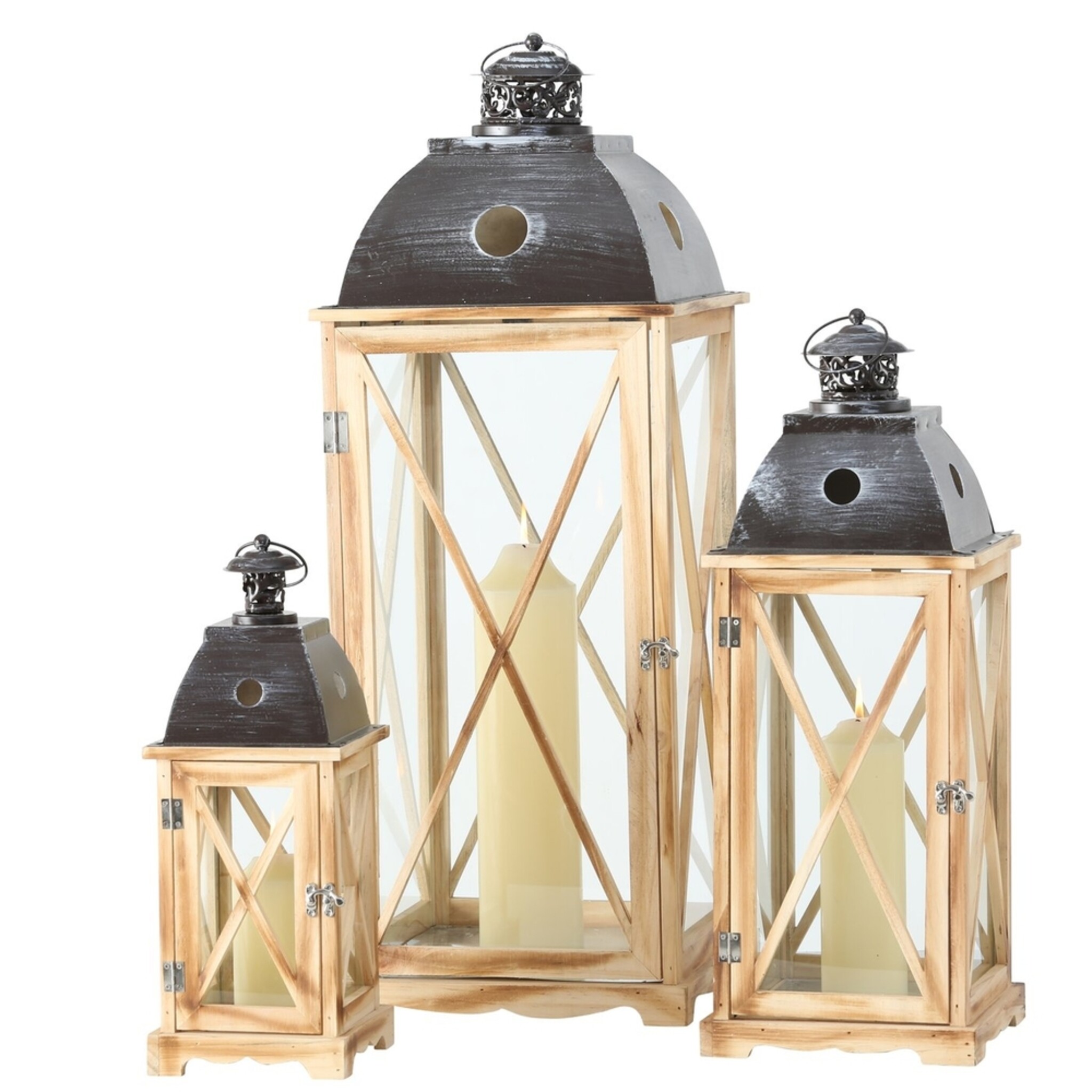 Laternen Bristol, 3-teilig, braun 