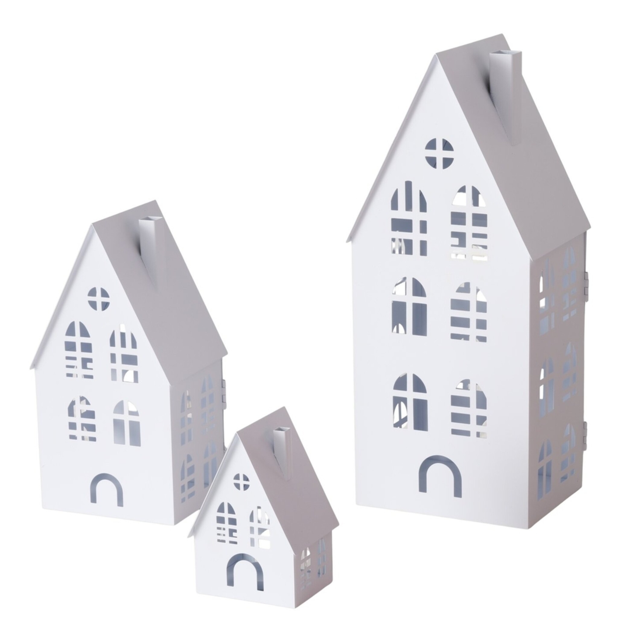 Laterne Dover, 3er-Set, weiss 