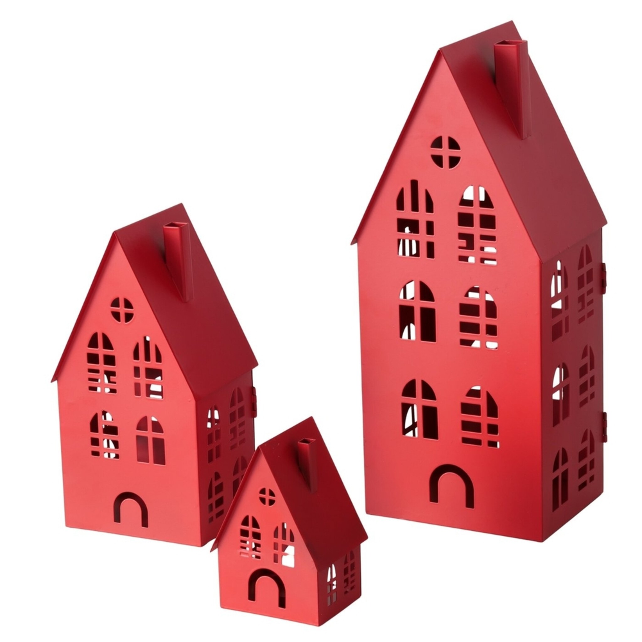 Laterne Dover, 3er-Set, rot 