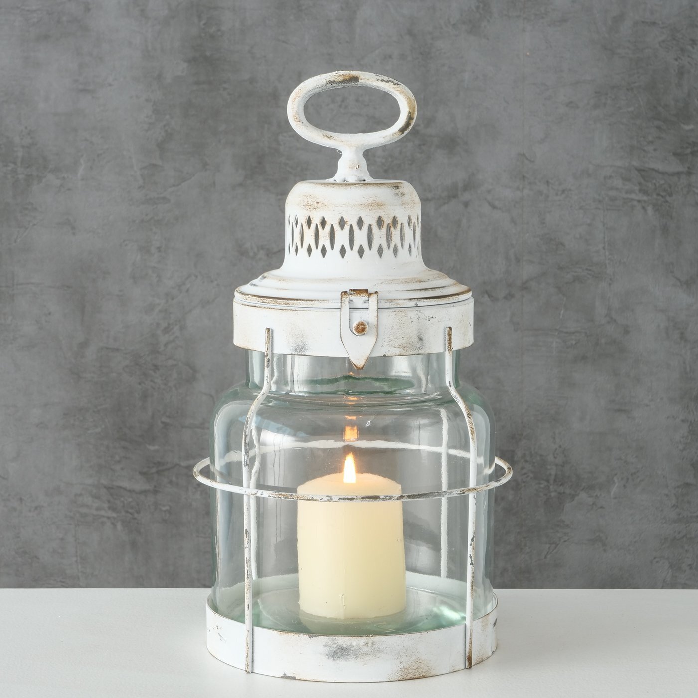 Laterne Husum, weiss 32 cm, Ø 16 cm