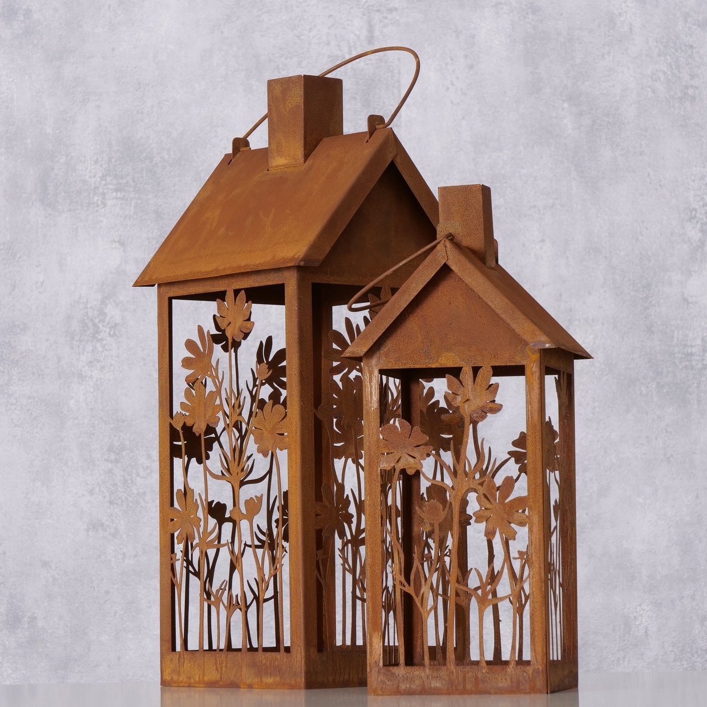 Laterne Lamia, 2 tlg Edelrost, braun 