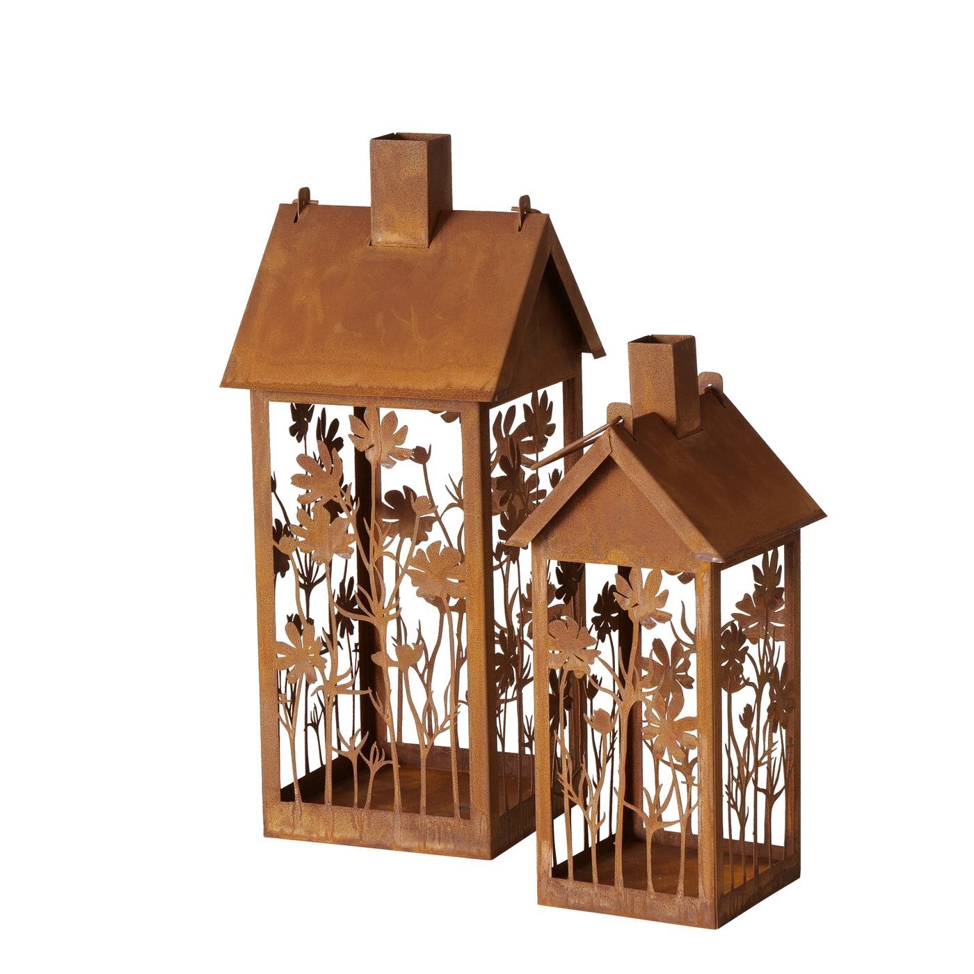 Laterne Lamia, 2 tlg Edelrost, braun 