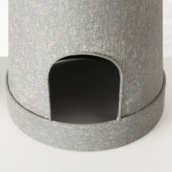 Laterne Leuchtturm Föhr 2er Set, grau 