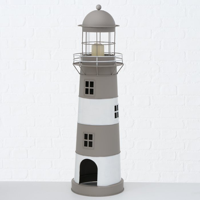 Leuchtturm Laterne Amrum 2er Set, grau, weiss 