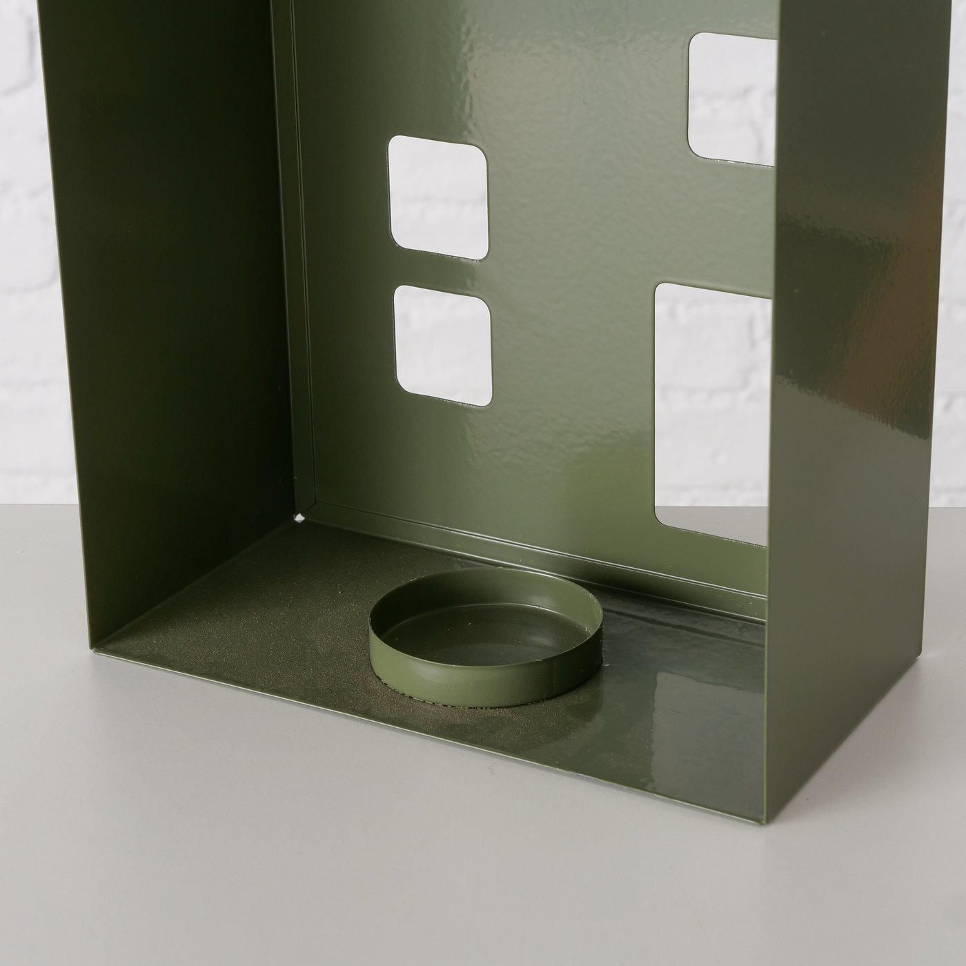 Lichthaus Windlicht Set 3-tlg für Teelicht Lavik, grün 