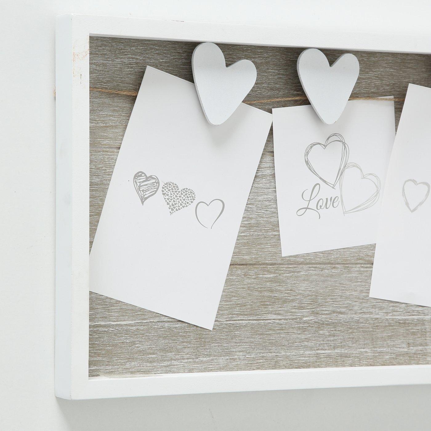 Memohalter Carola, grau, weiss 