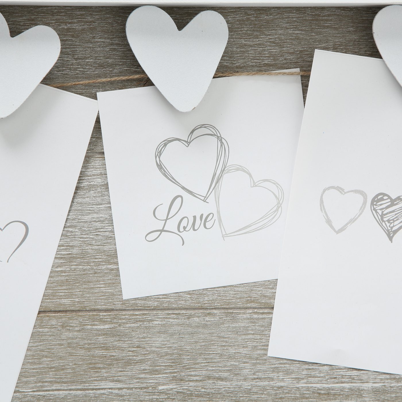 Memohalter Carola, grau, weiss 