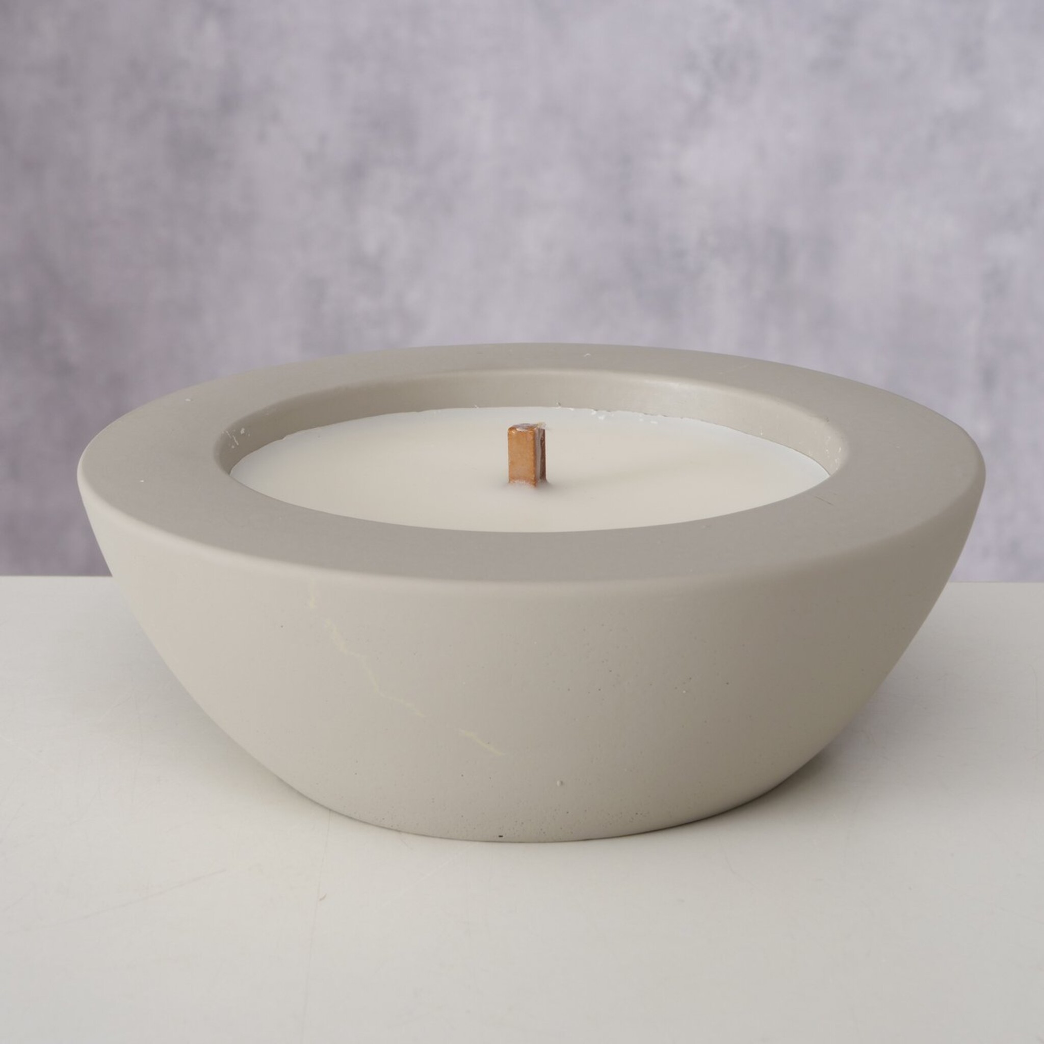 Outdoor Kerzentopf Bonko, grau Ø 19 cm, Höhe 6,5 cm