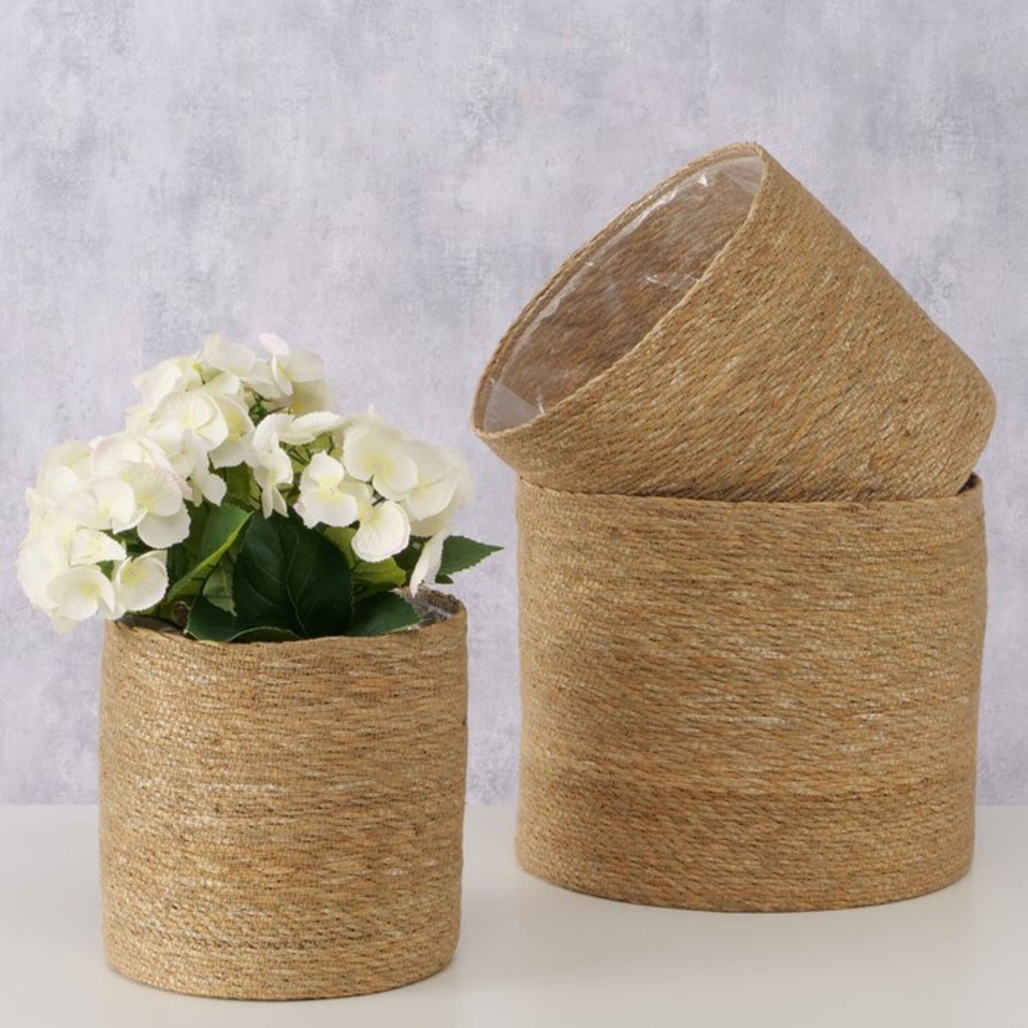 Pflanzkorb Sophy, 3 tlg, natur Ø 23/28/31, Höhe 23/24/27 cm