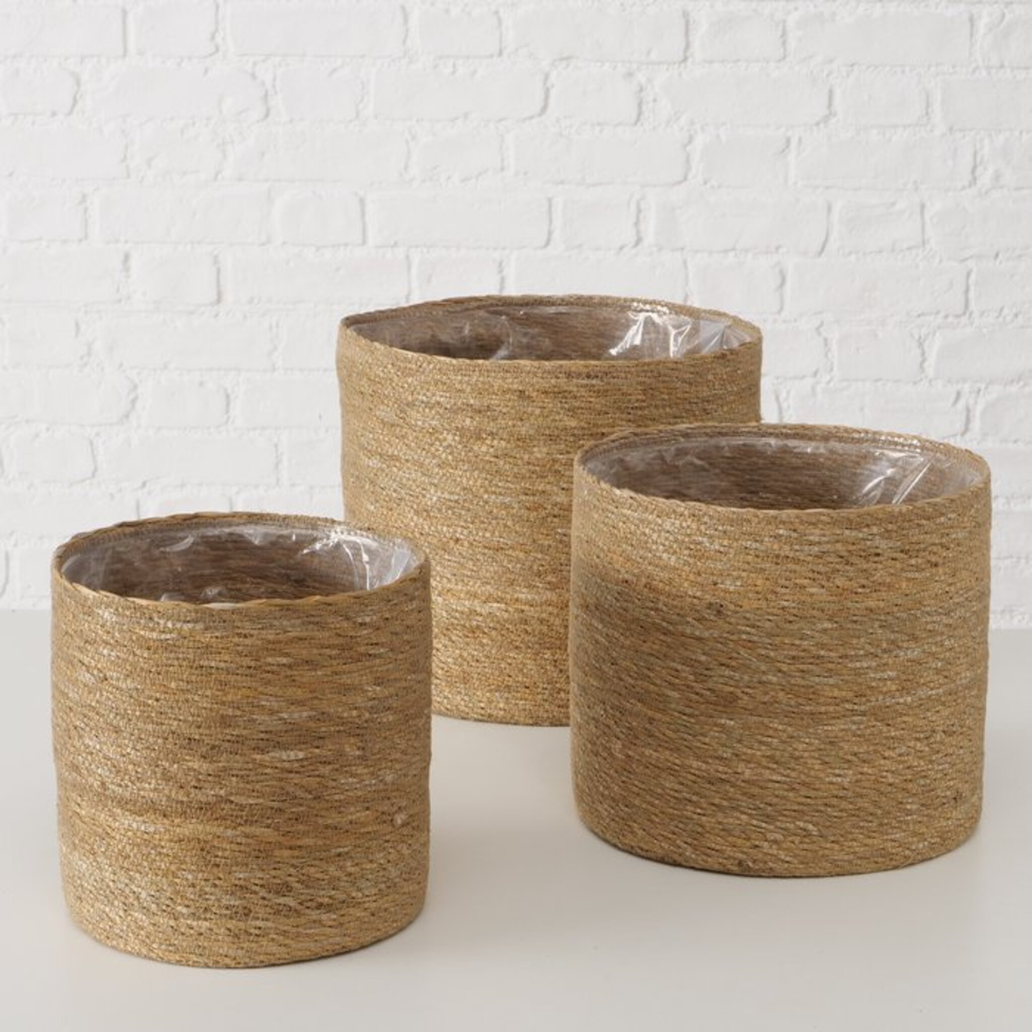 Pflanzkorb Sophy, 3 tlg, natur Ø 23/28/31, Höhe 23/24/27 cm