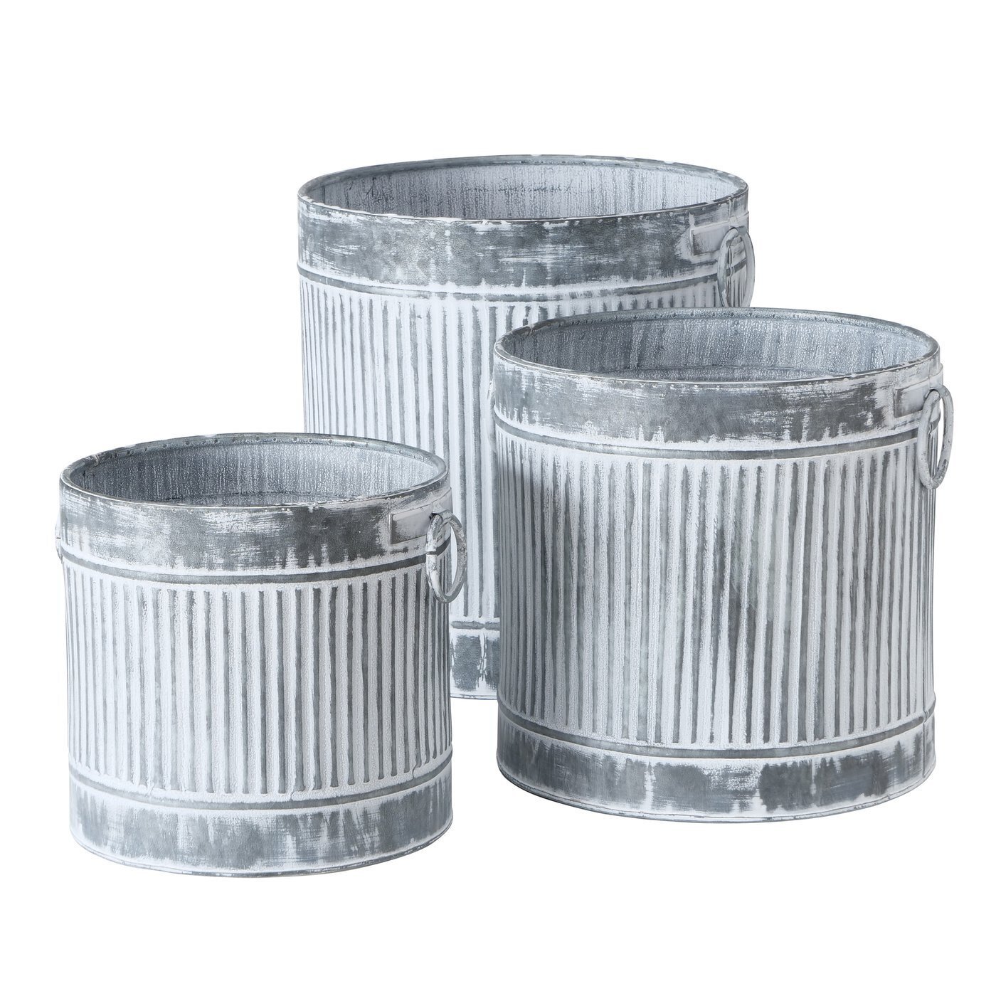 Pflanztöpfe Kaprun 3er, grau 25-38 cm, Ø 26-37 cm