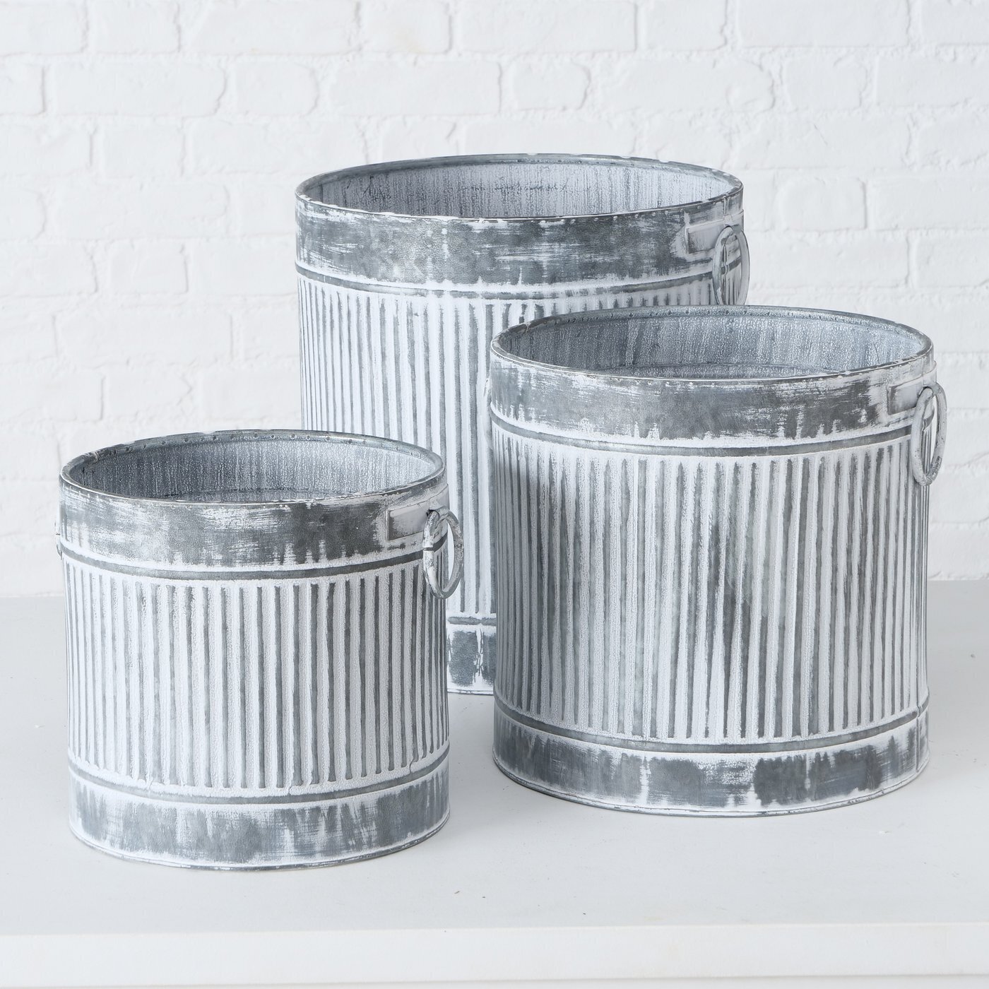 Pflanztöpfe Kaprun 3er, grau 25-38 cm, Ø 26-37 cm