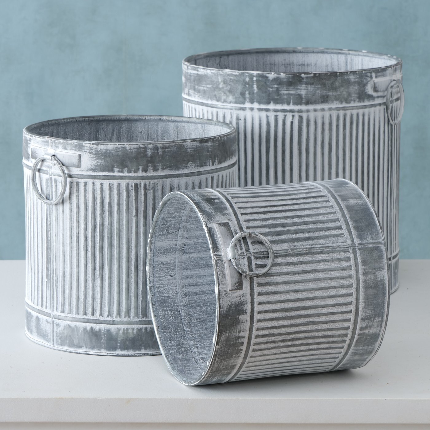 Pflanztöpfe Kaprun 3er, grau 25-38 cm, Ø 26-37 cm