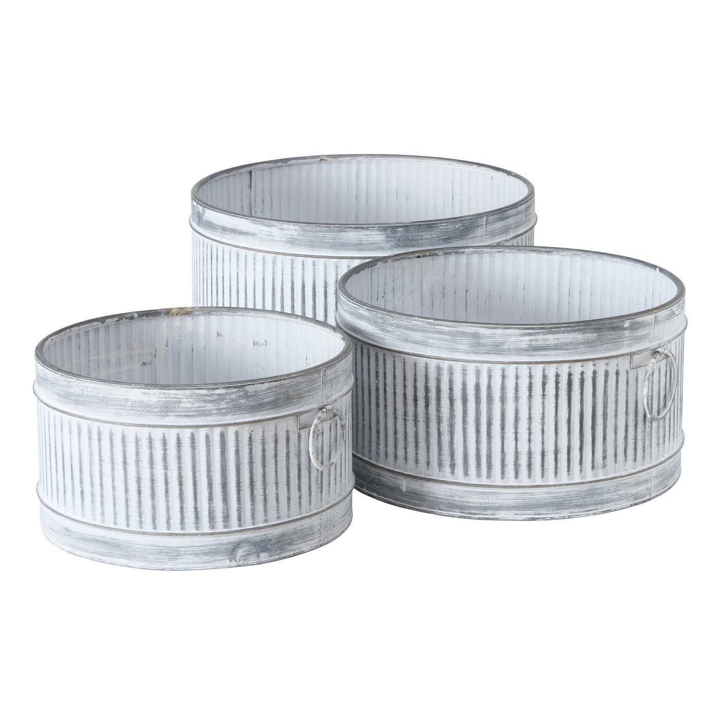 Pflanztöpfe Kaprun 3er, grau 18-21 cm, Ø 30-40 cm