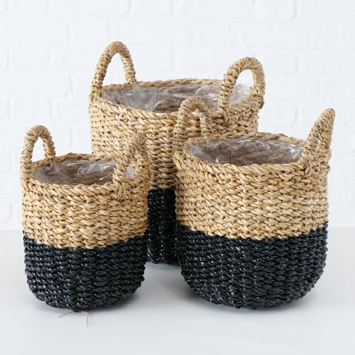 Pflanztopf 3er Set aus Seegras,  