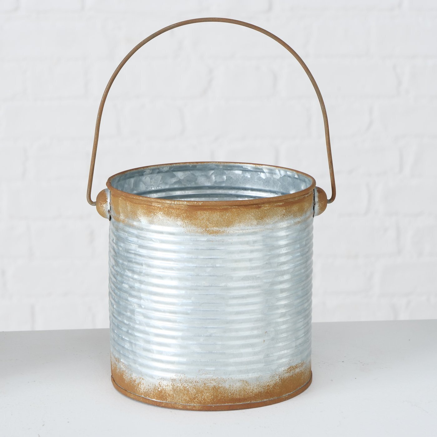 Pflanztopf Rustika 3teilig, silber 