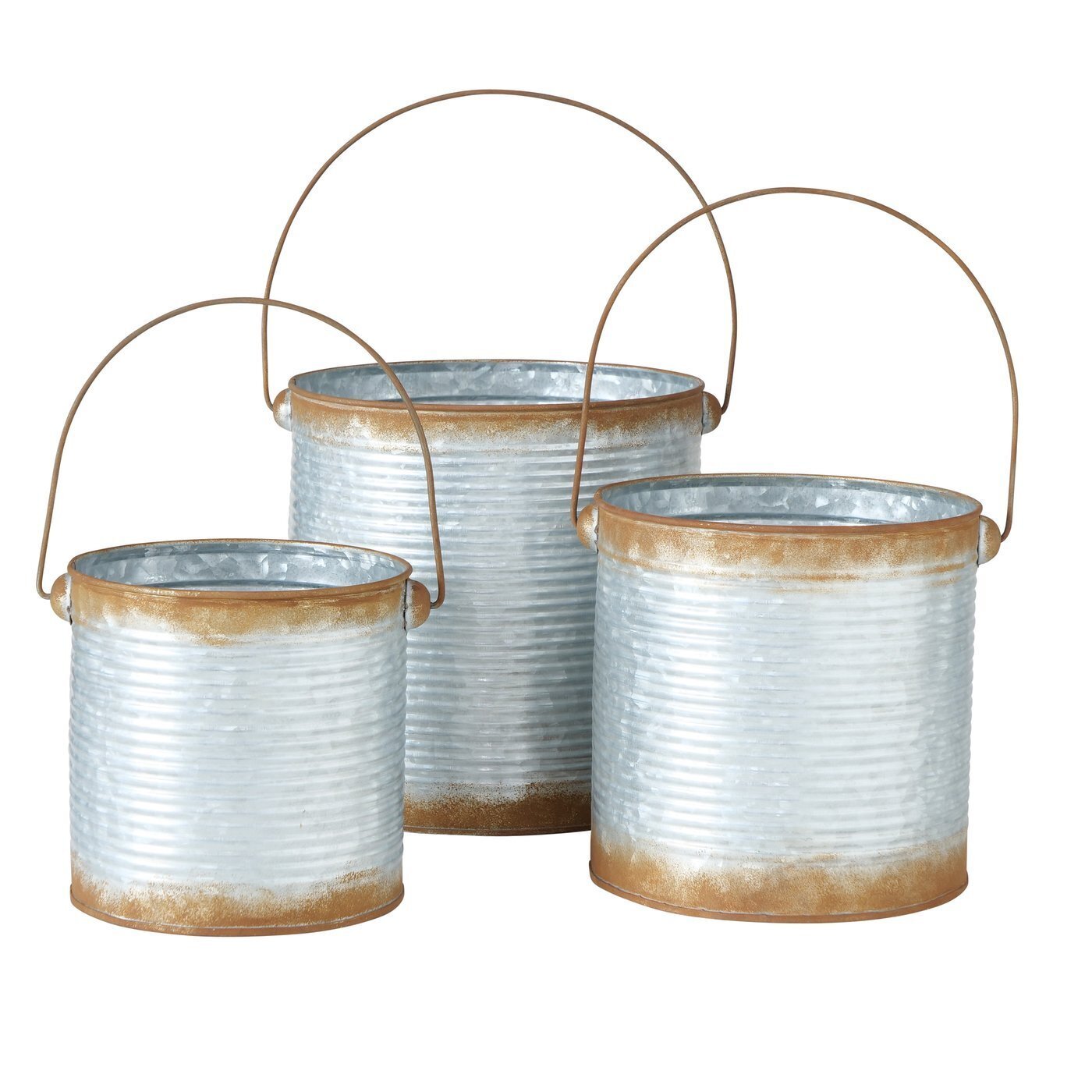 Pflanztopf Rustika 3teilig, silber 