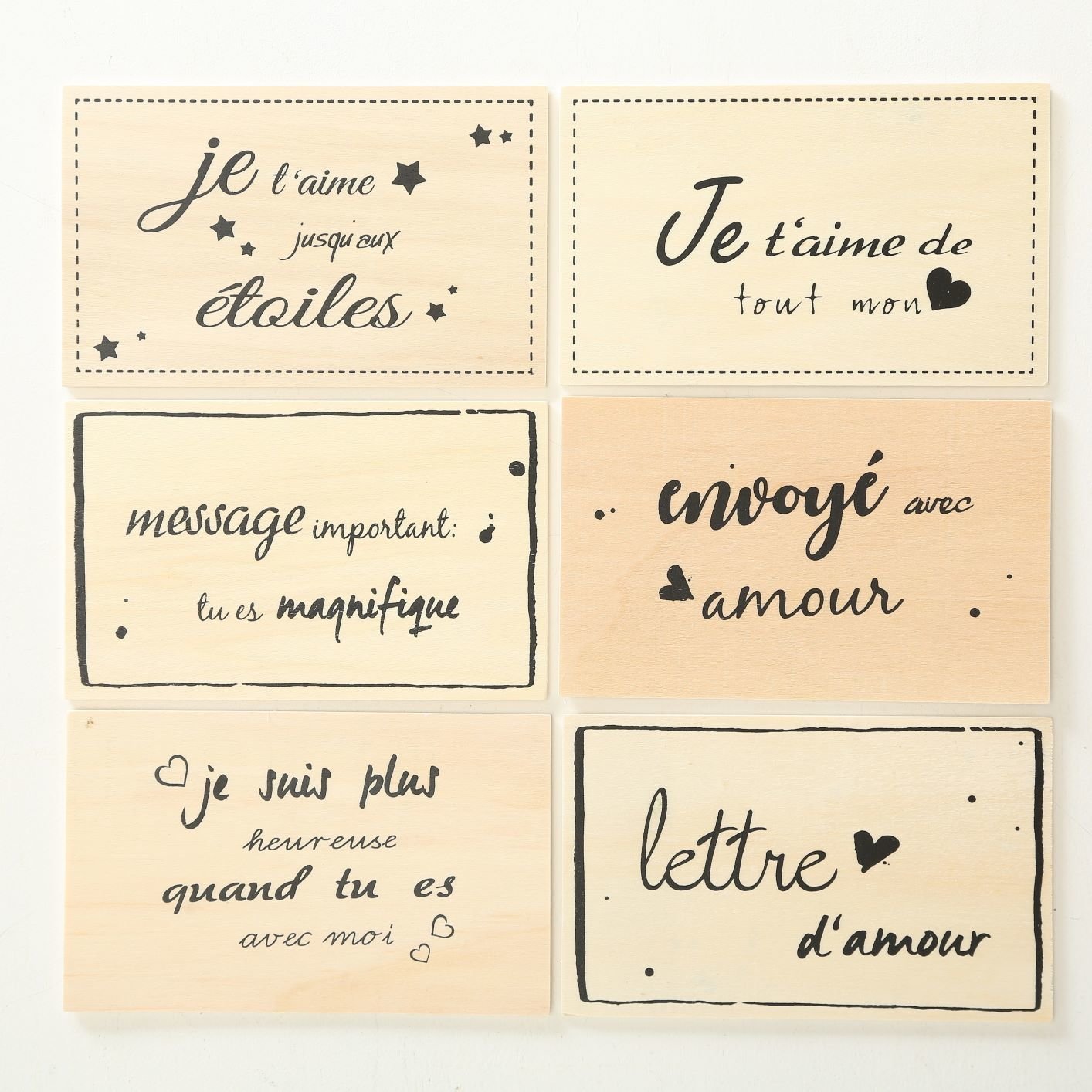 Boltze Postkarte Amour 6er Set, natur 