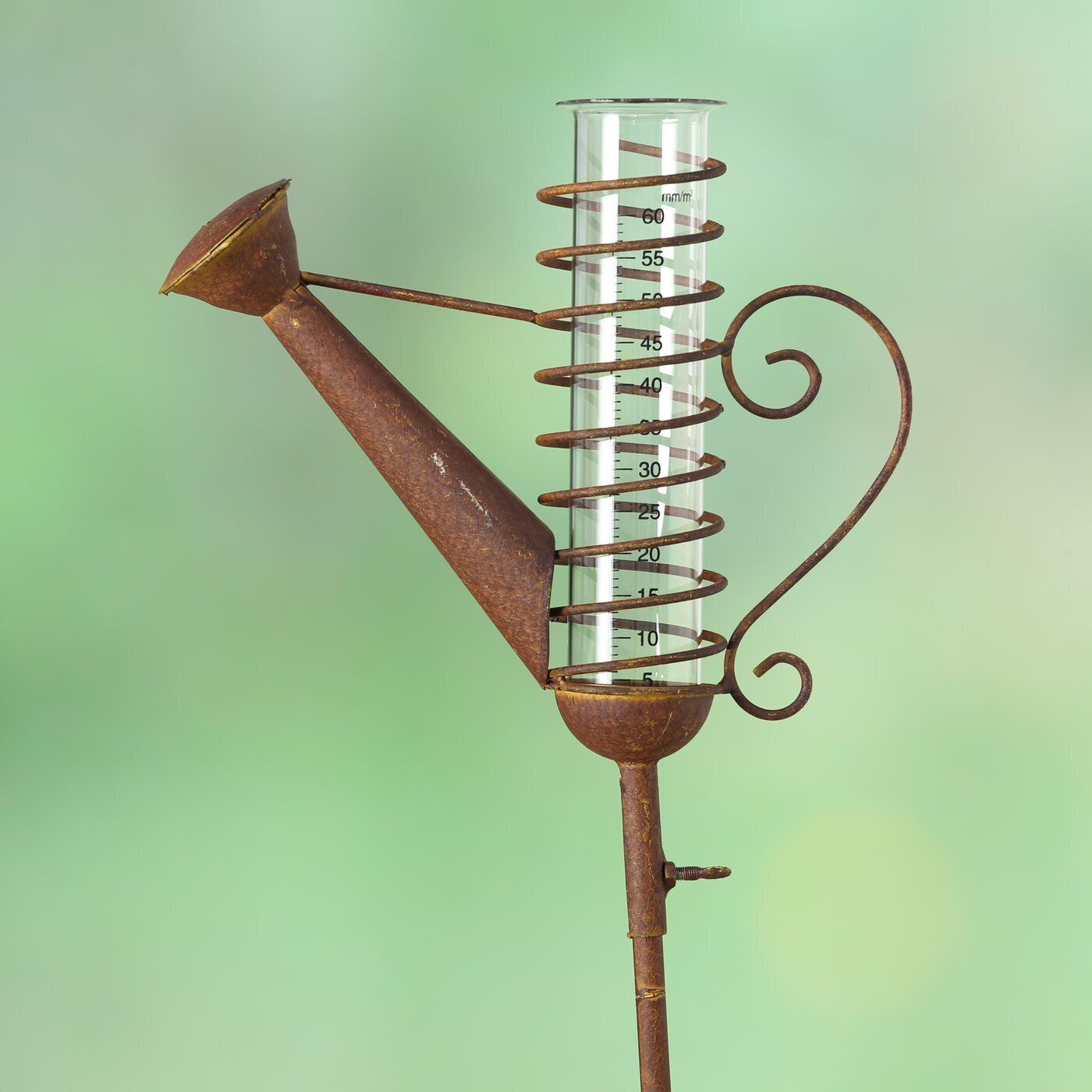 Regenmesser Gießkanne, rostbraun 