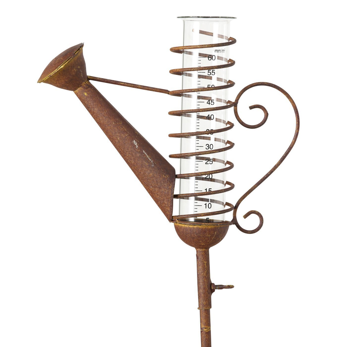 Regenmesser Gießkanne, rostbraun 