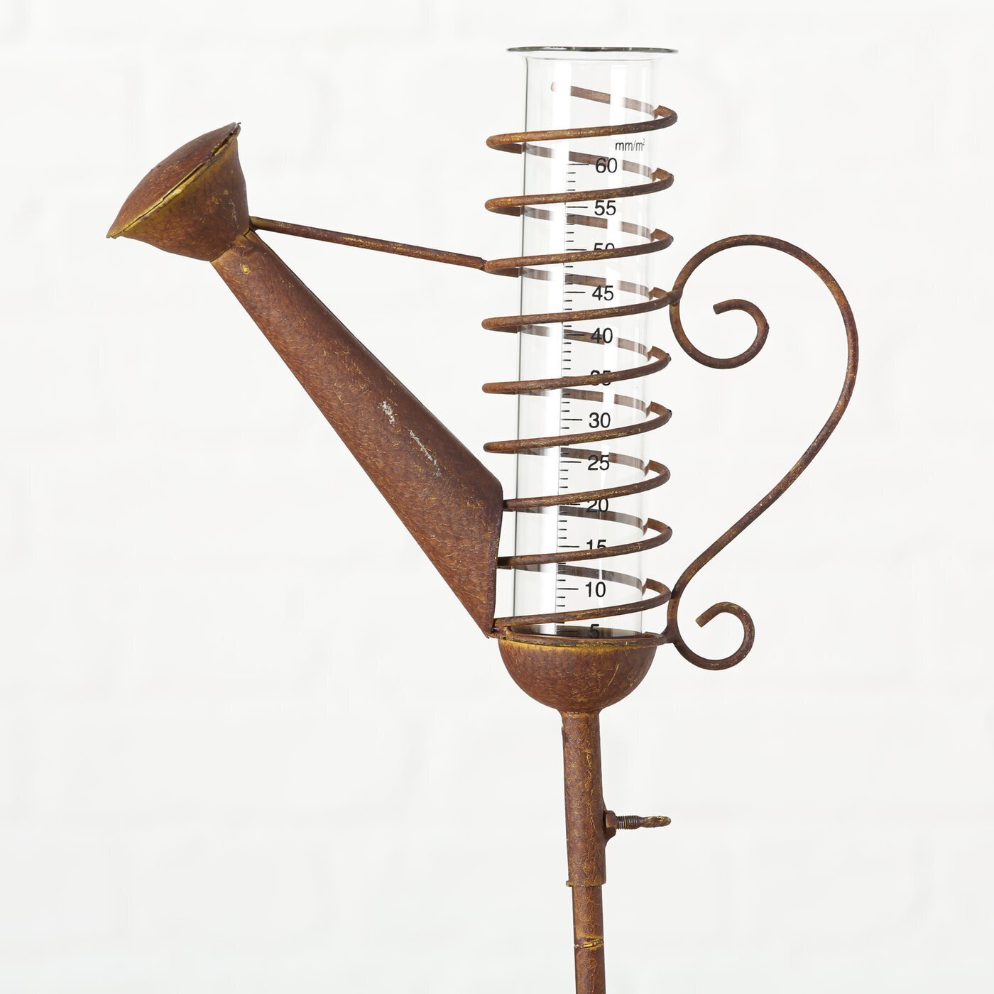 Regenmesser Gießkanne, rostbraun 