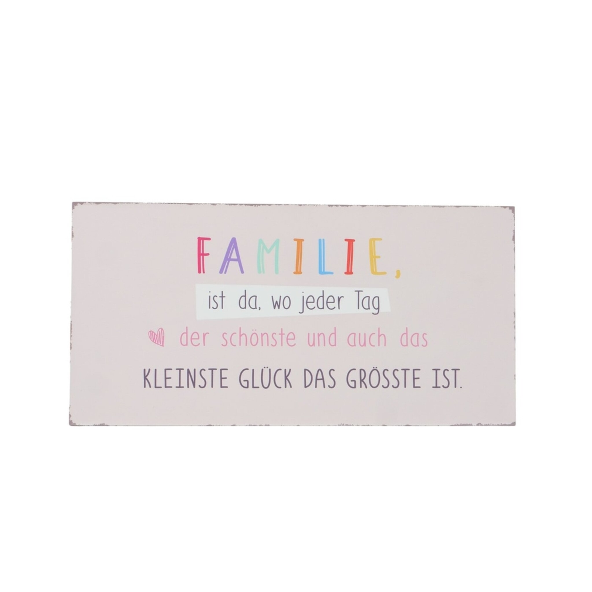 Schild Familie, 3er Set, grau 