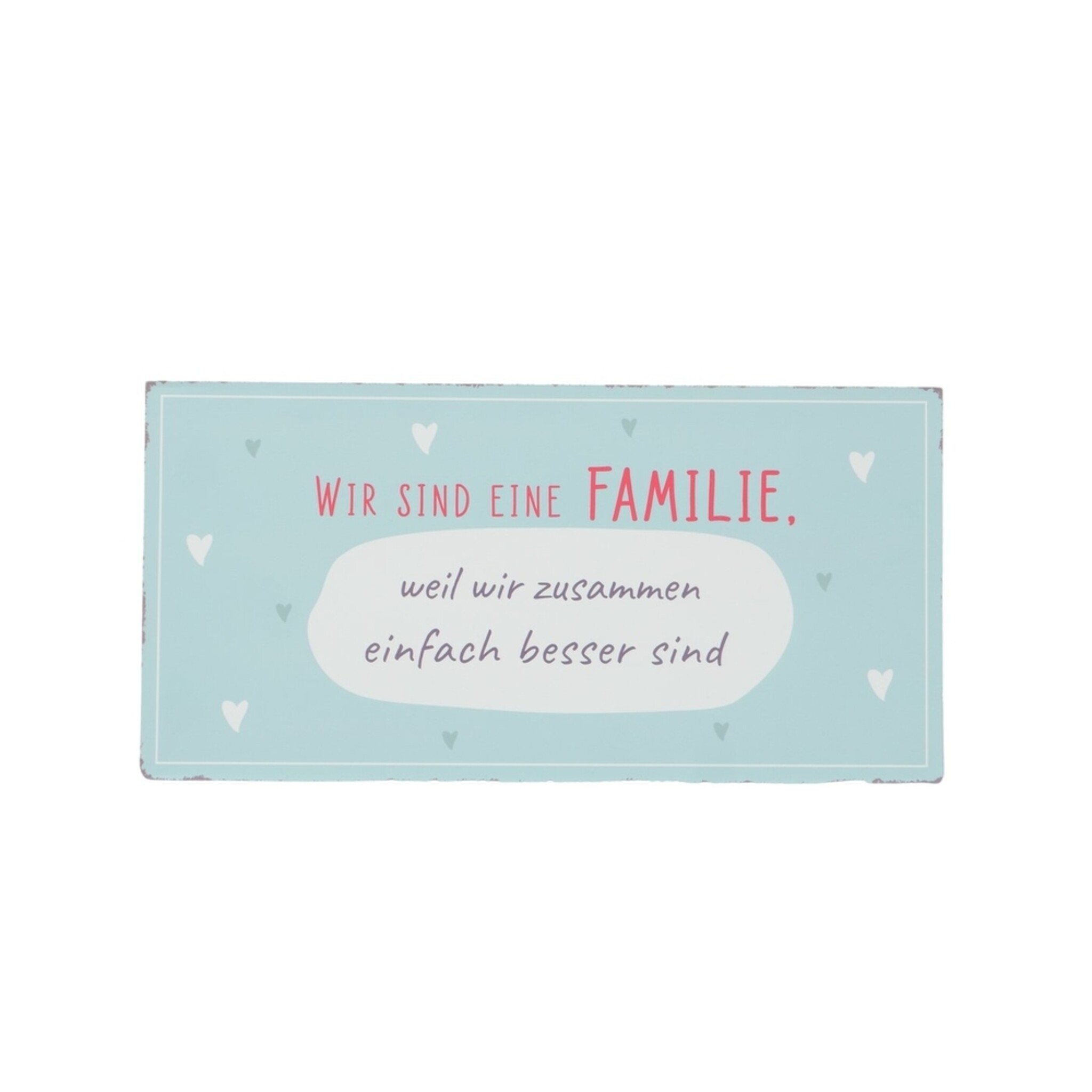 Schild Familie, 3er Set, grau 