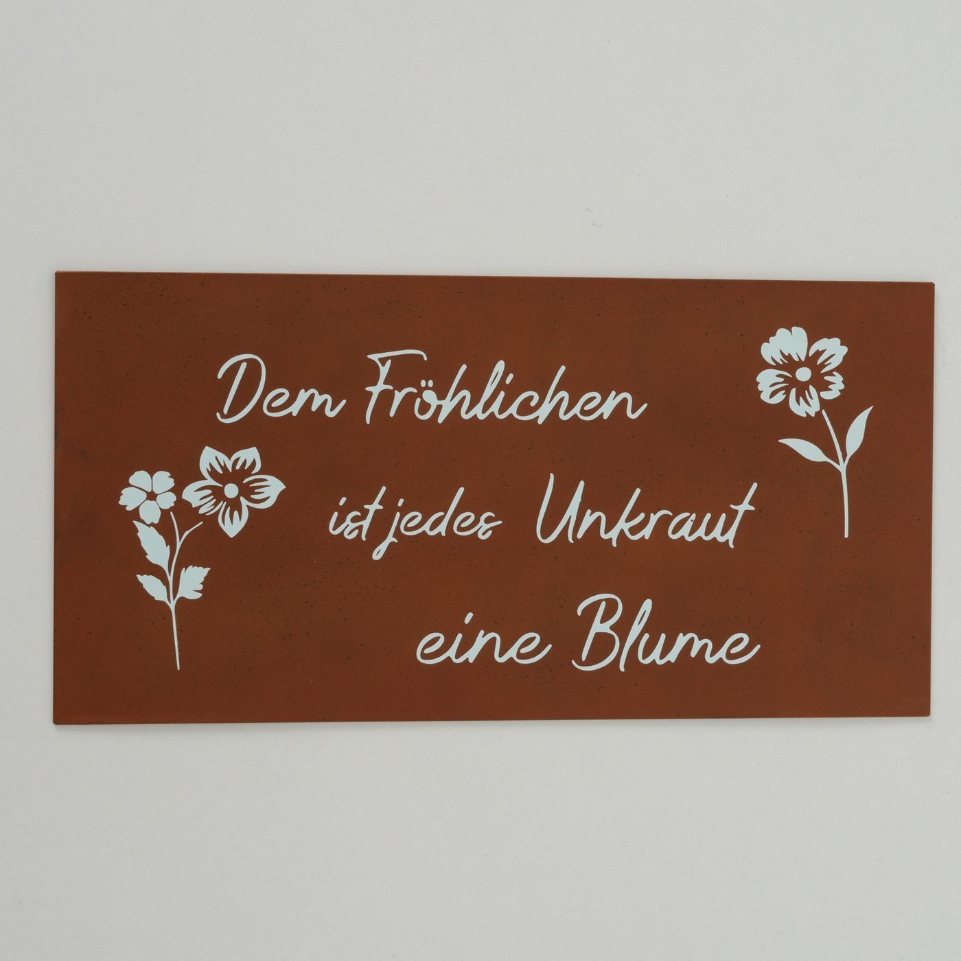 Schild Gartenfreude, rostbraun 