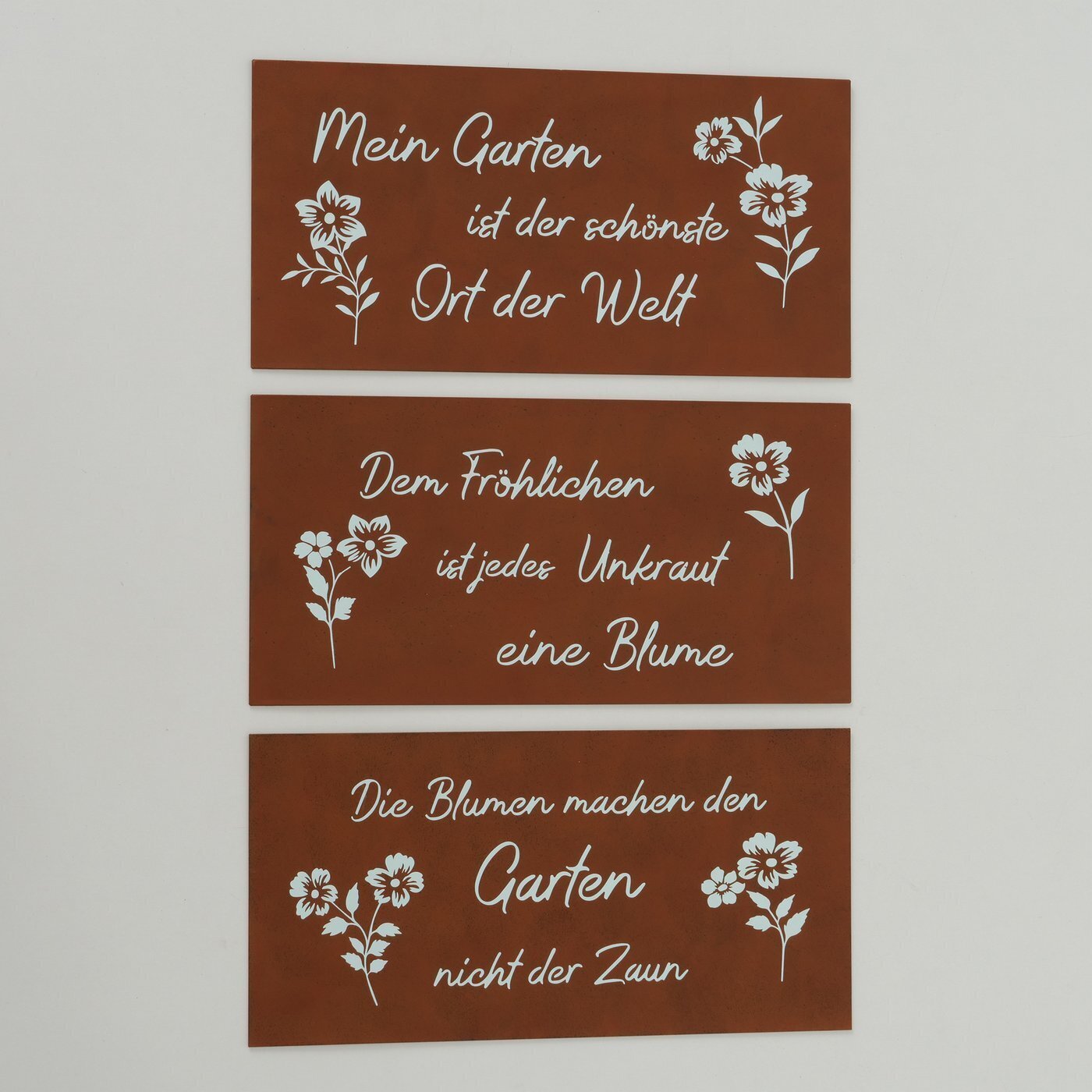 Schild Gartenfreude, rostbraun 