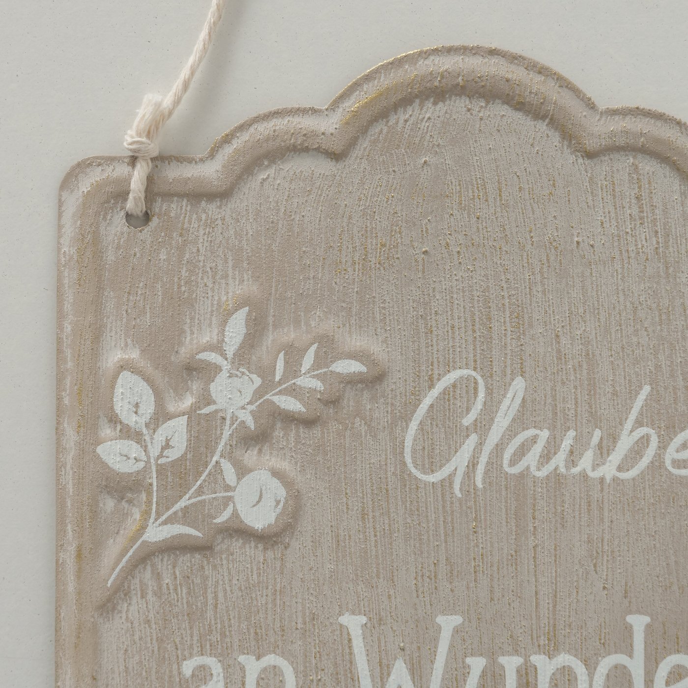 Schild Herta mit Spruch, beige 