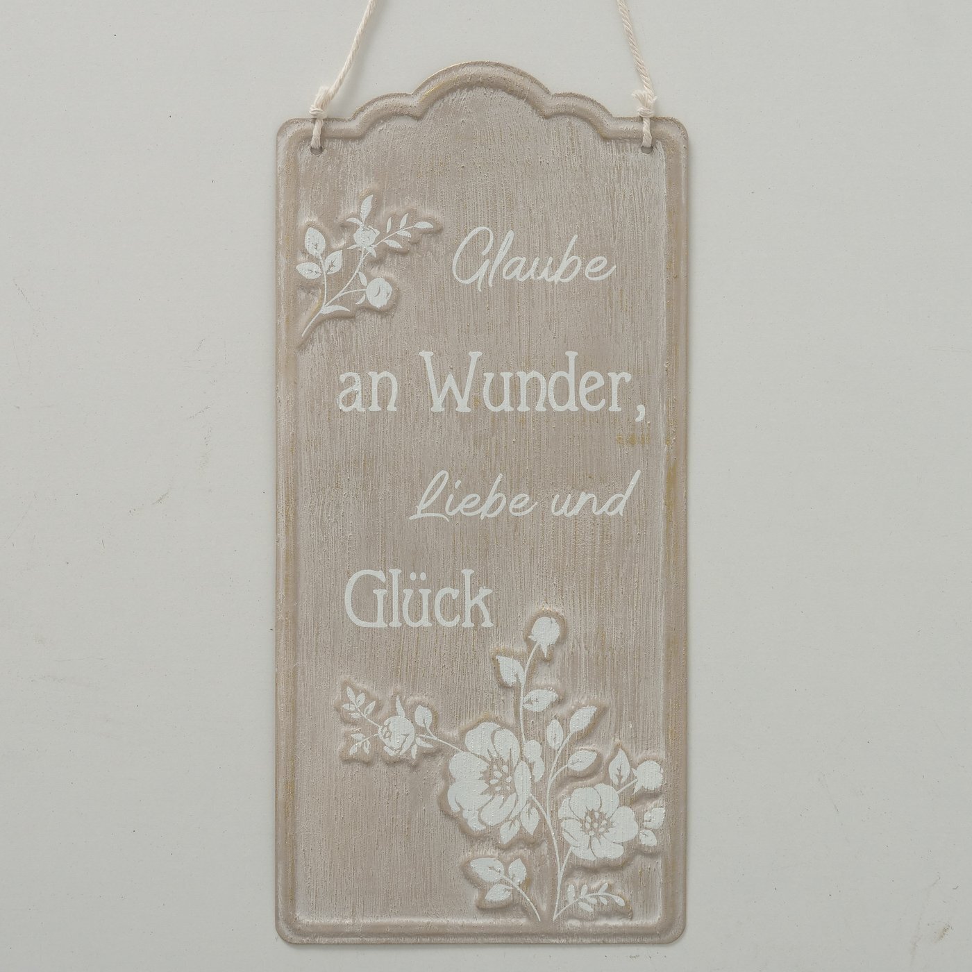 Schild Herta mit Spruch, beige 